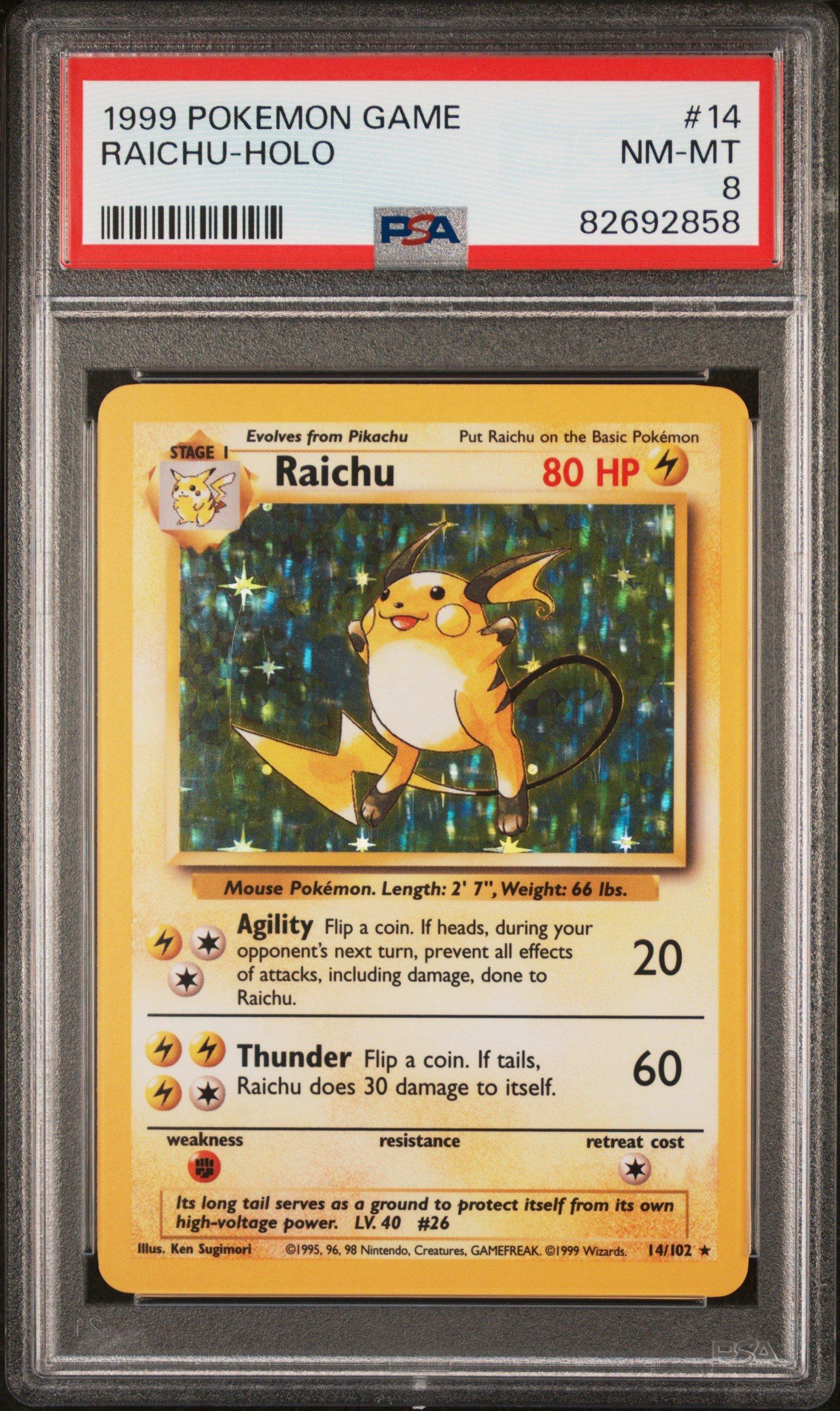 1999 Pokemon Game 14 Raichu-holo PSA 8 Graded Card | GameStop
