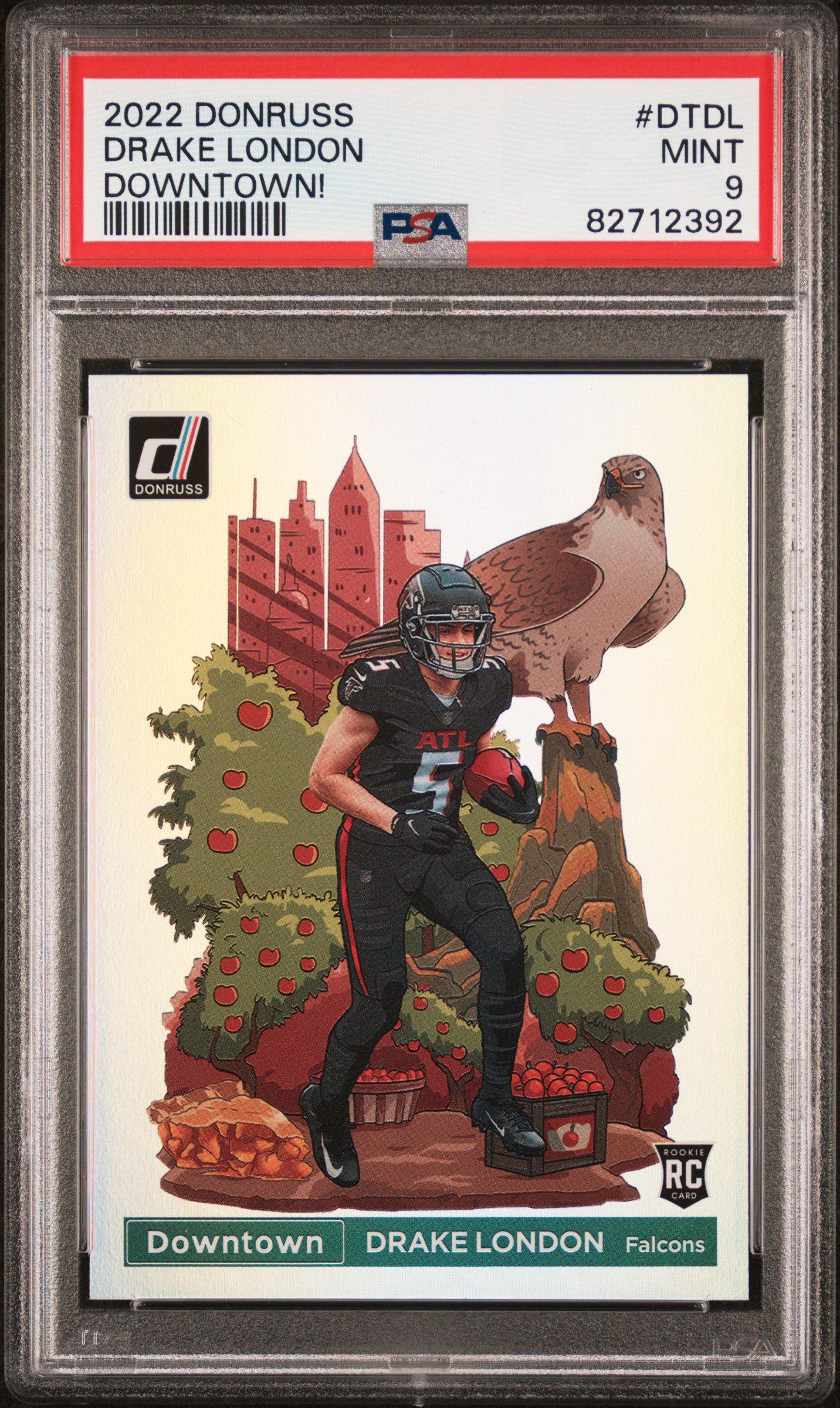 2022 Panini Donruss Downtown Dt-dl Drake London PSA 9 Graded Card