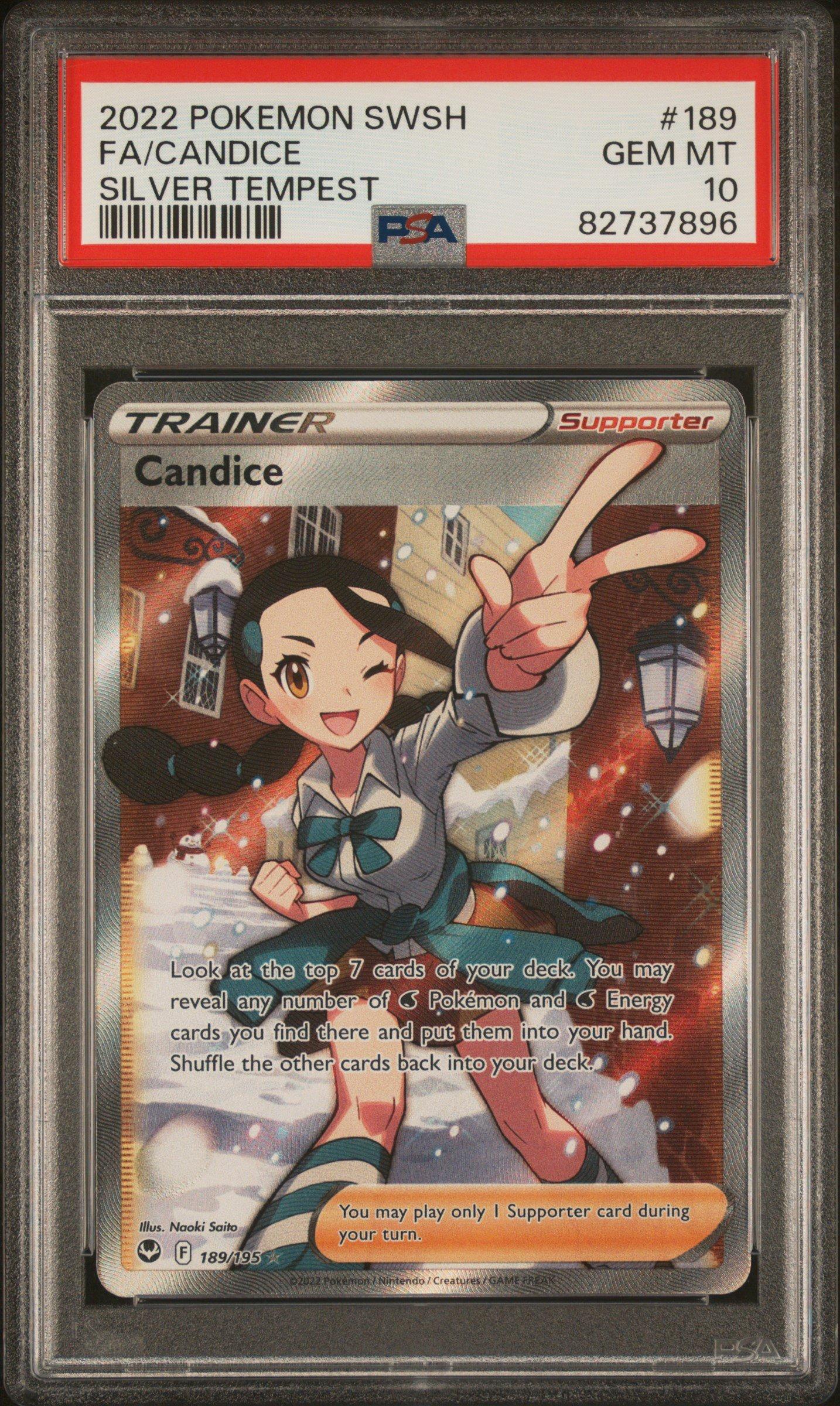 2022 Pokemon Sword & Shield Silver Tempest 189 Fa/candice PSA 10