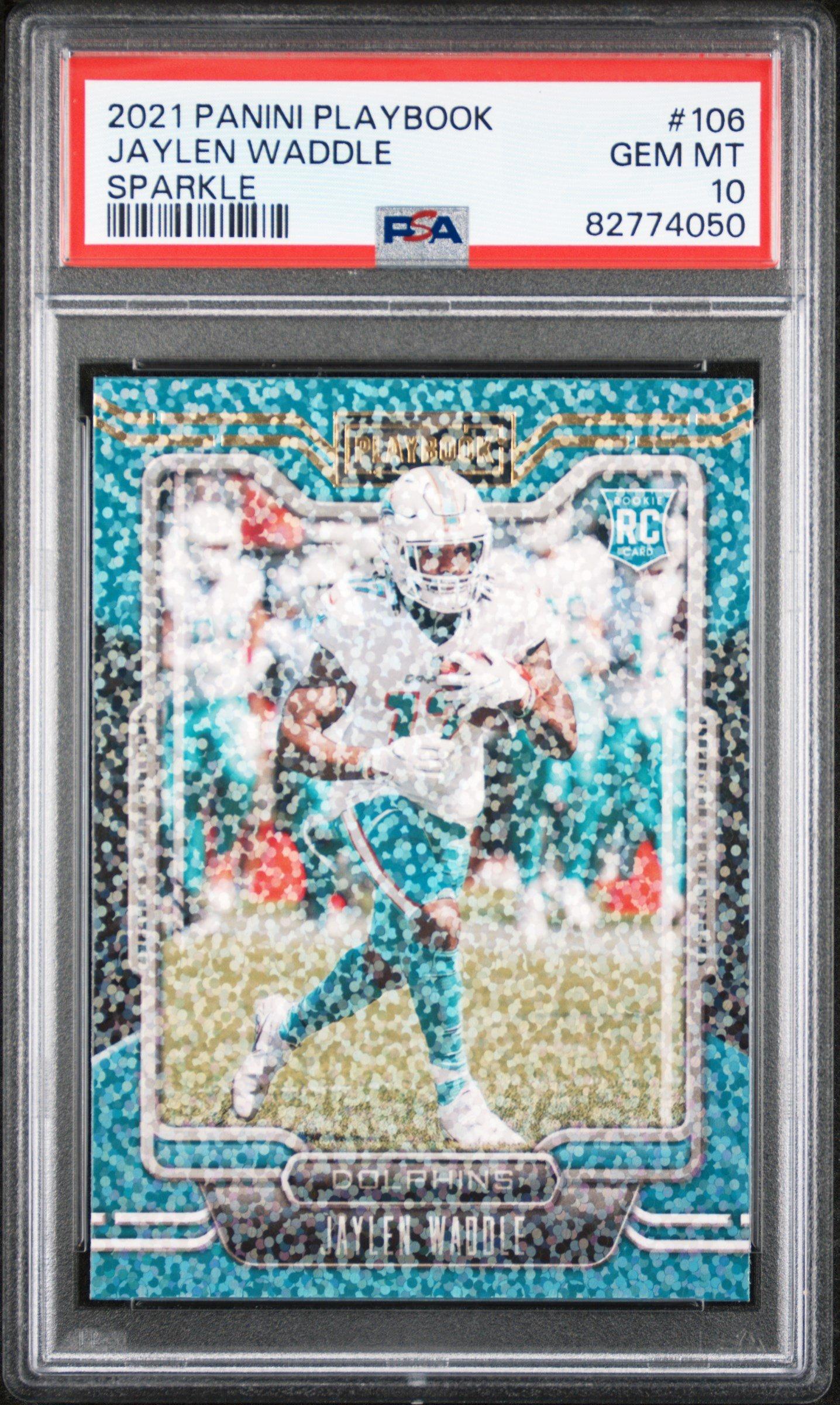 2021 Panini Playbook 106 Jaylen Waddle Sparkle PSA 10