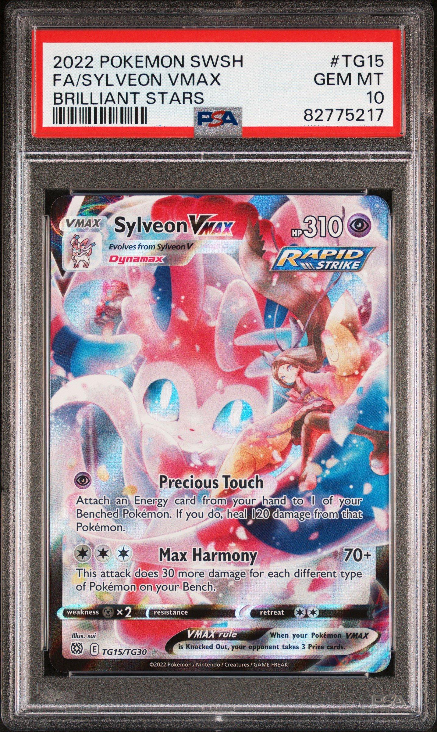 2022 Pokemon Sword Shield Brilliant Stars Tg15 Full Art Sylveon Vmax PSA 10 GameStop