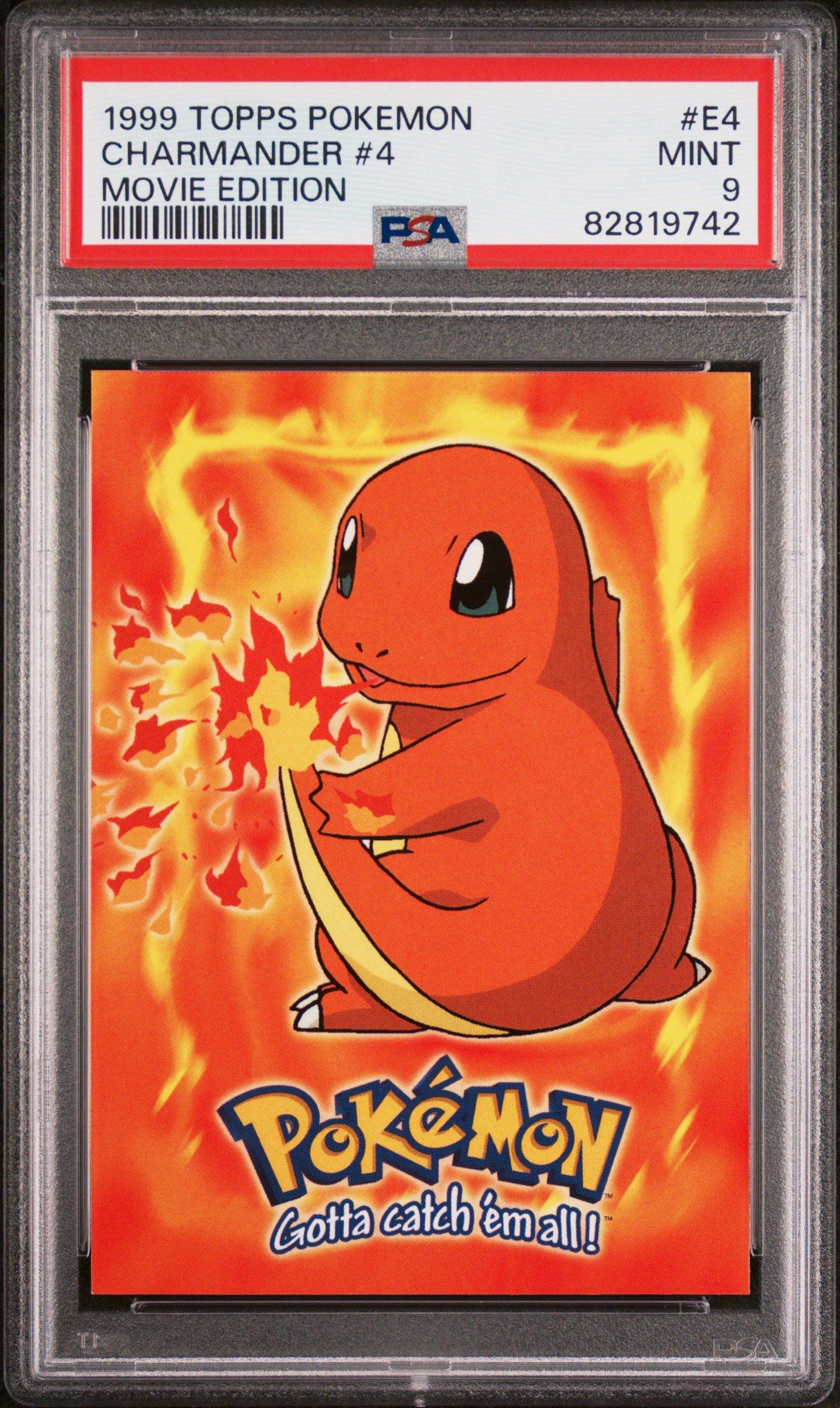 1999 Topps Pokemon The Movie Edt E4 Charmander #4 PSA 9 Graded