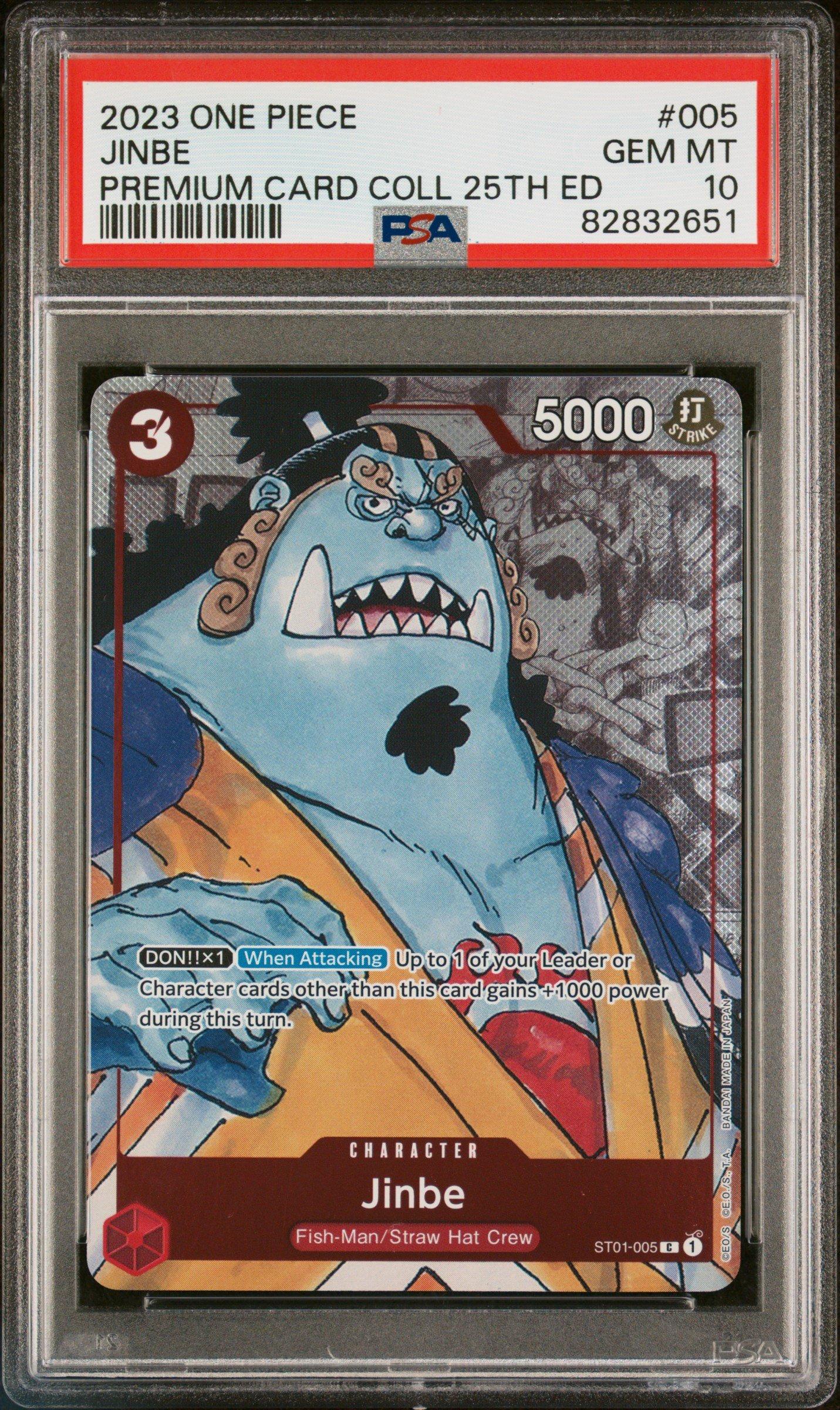 2023 One Piece Premium Bandai Premium Card Collection 25th Edition 005 Jinbe PSA 10