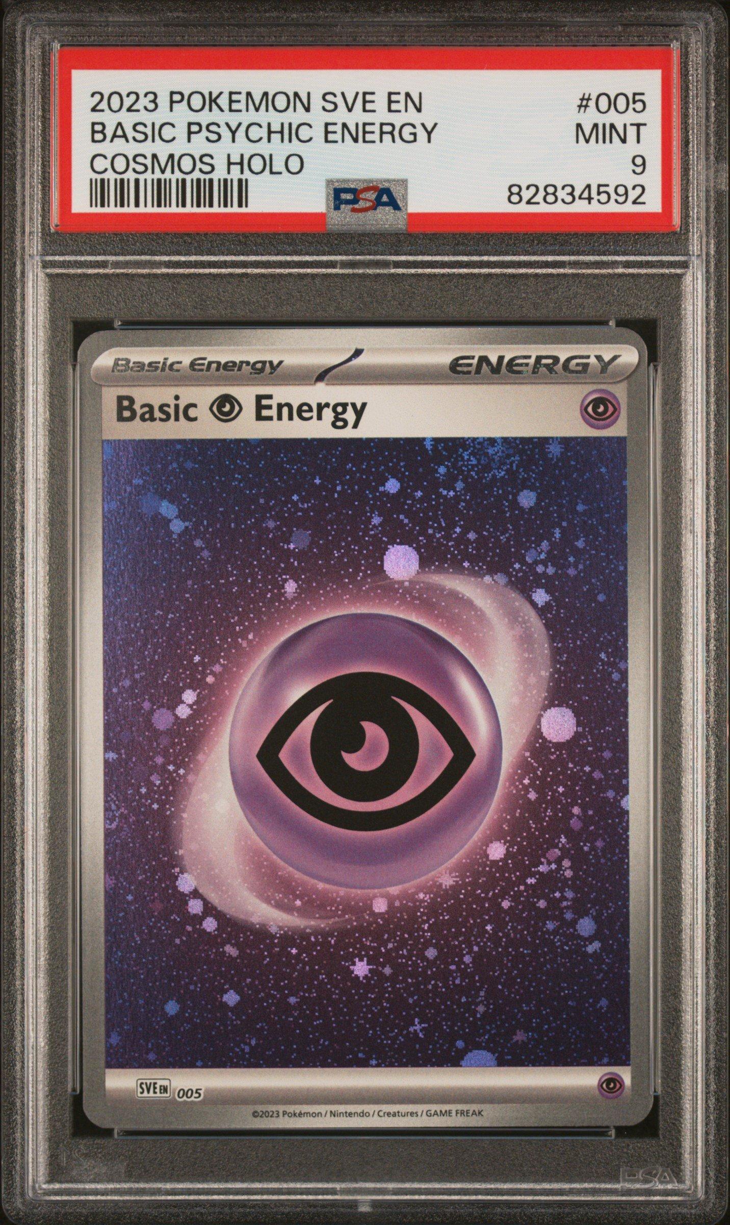 2023 Pokemon Sve En-basic Energies 005 Basic Psychic Energy Cosmos Holo PSA 9