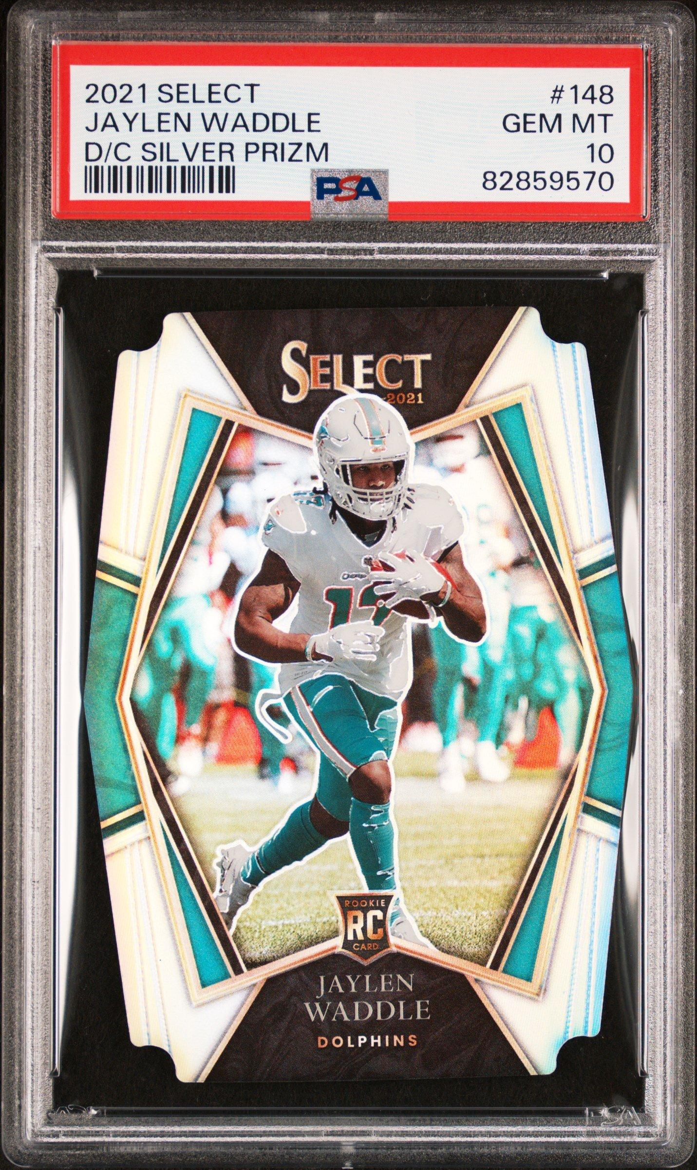 2021 Panini Select 148 Jaylen Waddle Die-cut Silver Prizm PSA 10