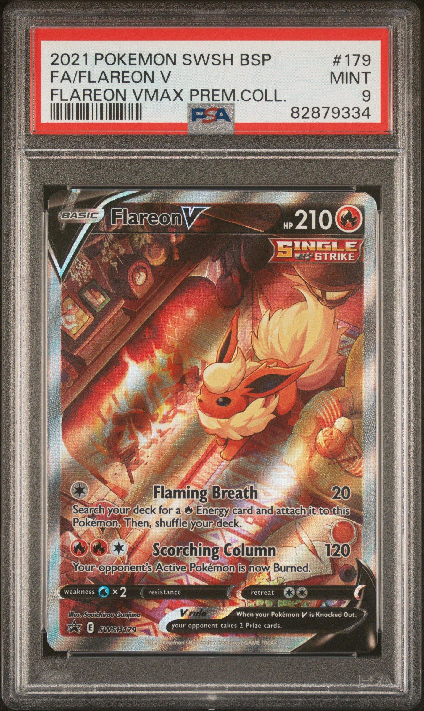 2021 Pokemon Swsh Black Star Promo 179 Full Art/flareon V Flareon Vmax  Premium Collection PSA 9 | GameStop