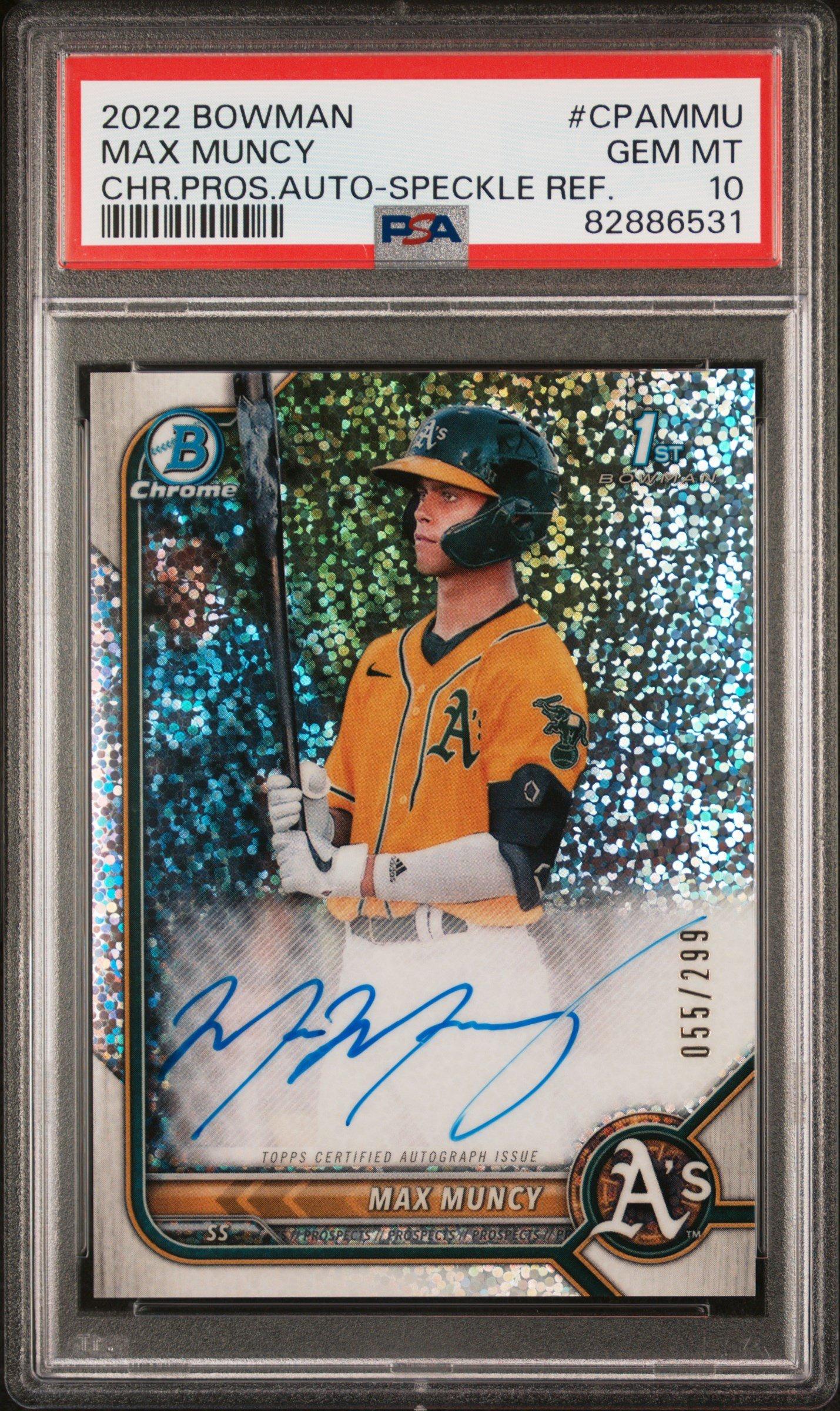 2022 Bowman Chrome Prospect Autographs Cpammu Max Muncy PSA 10