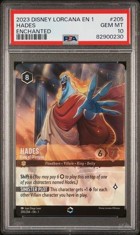 PSA10Disney Lorcana ハデス#205 2023 Disney Lorcana First Chapter ENCHANTED Aurora #213 PSA