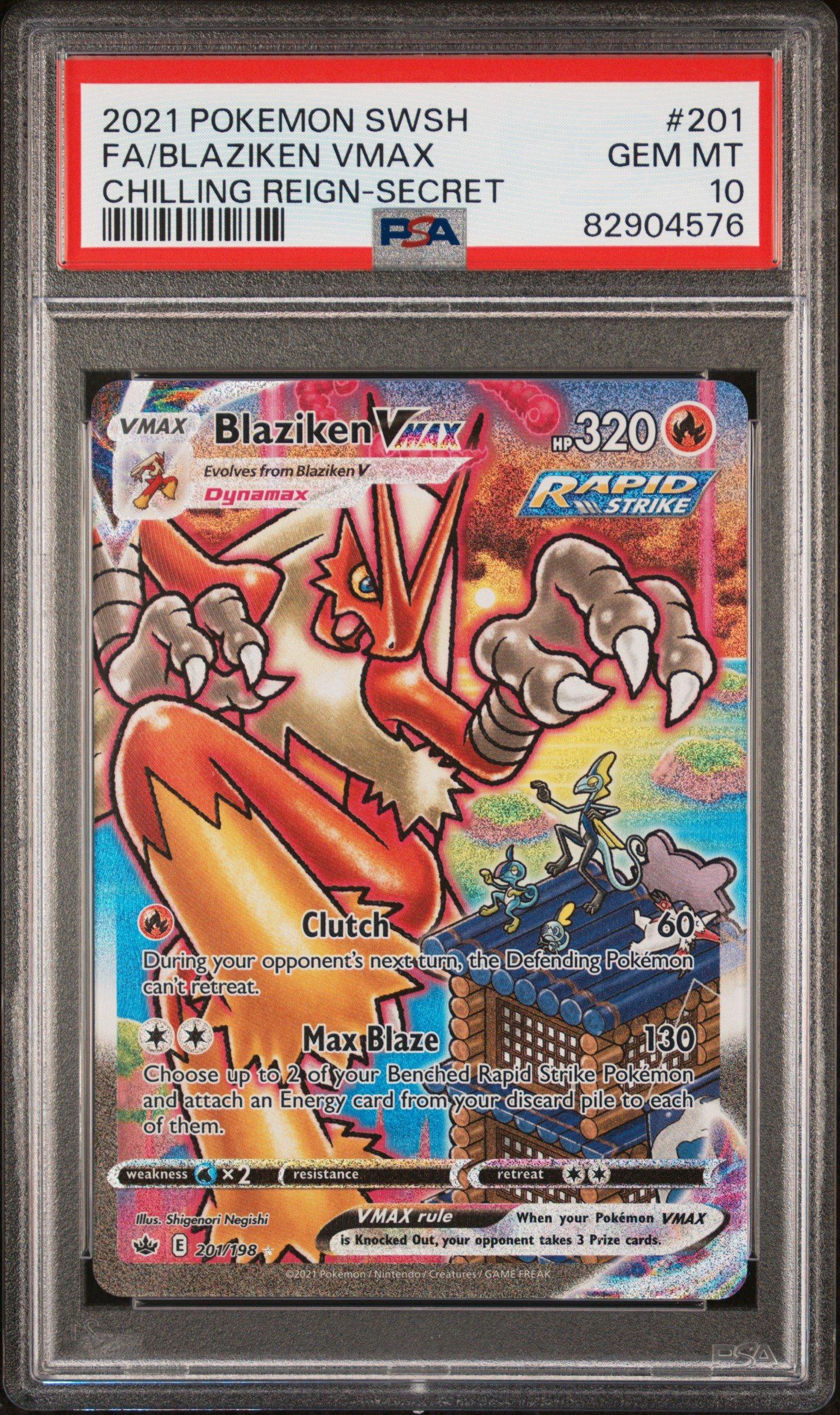 2021 Pokemon Sword & Shield Chilling Reign 201 Fa/blaziken Vmax PSA 10