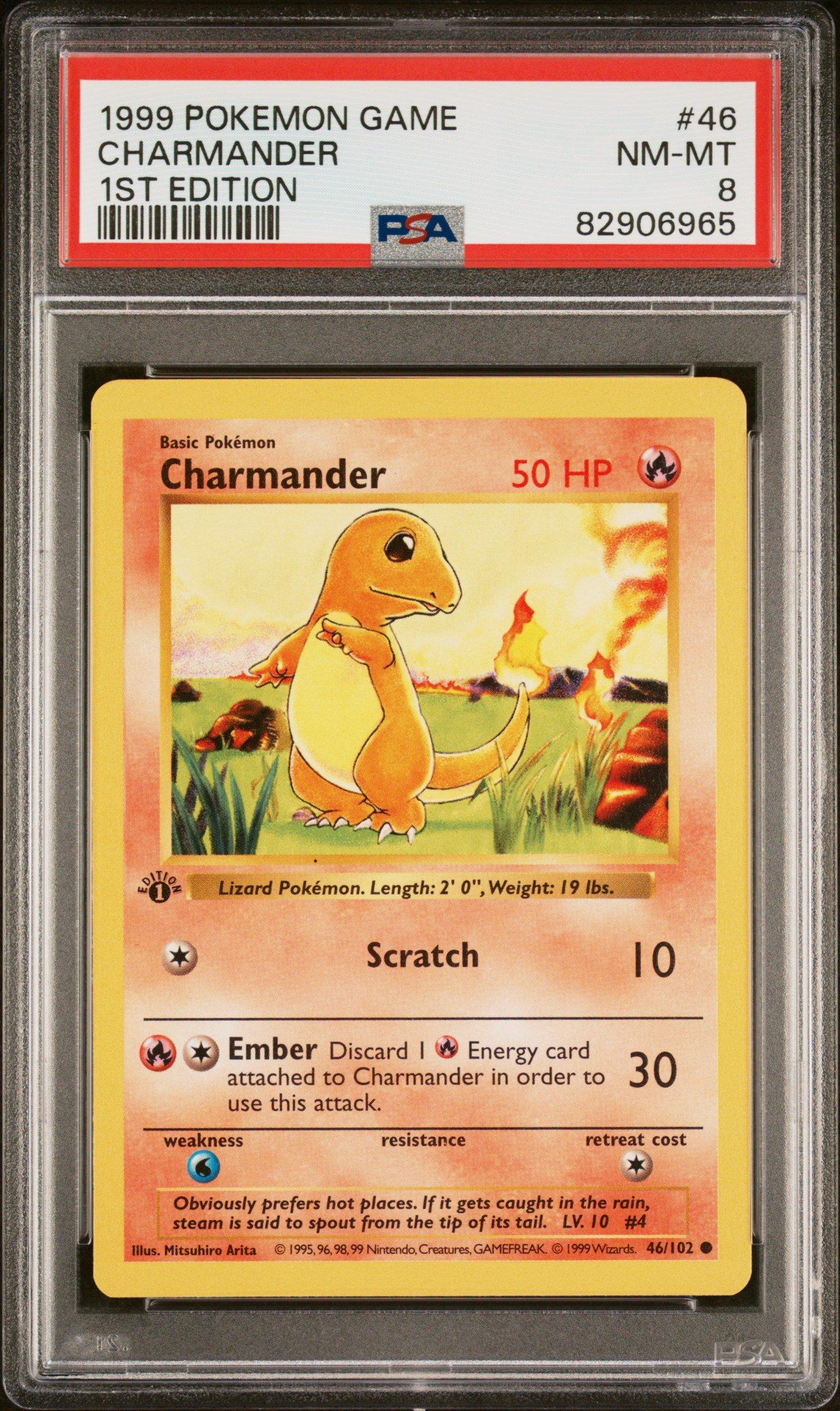 1999 Pokemon Game 46 Charmander 1st Edition PSA 8 | GameStop
