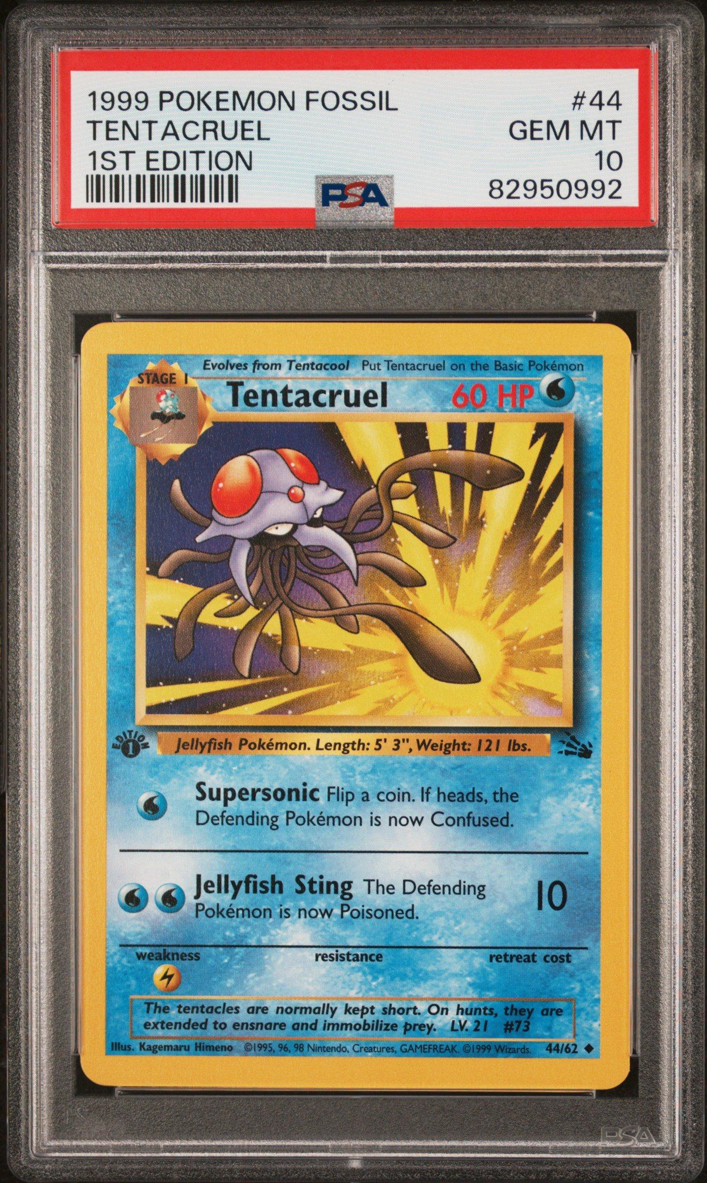 pokemon tentacruel card Reprint Bundle Lot of 2 that Pokmon cant retreat 1999 Pokemon Fossil 44 Tentacruel