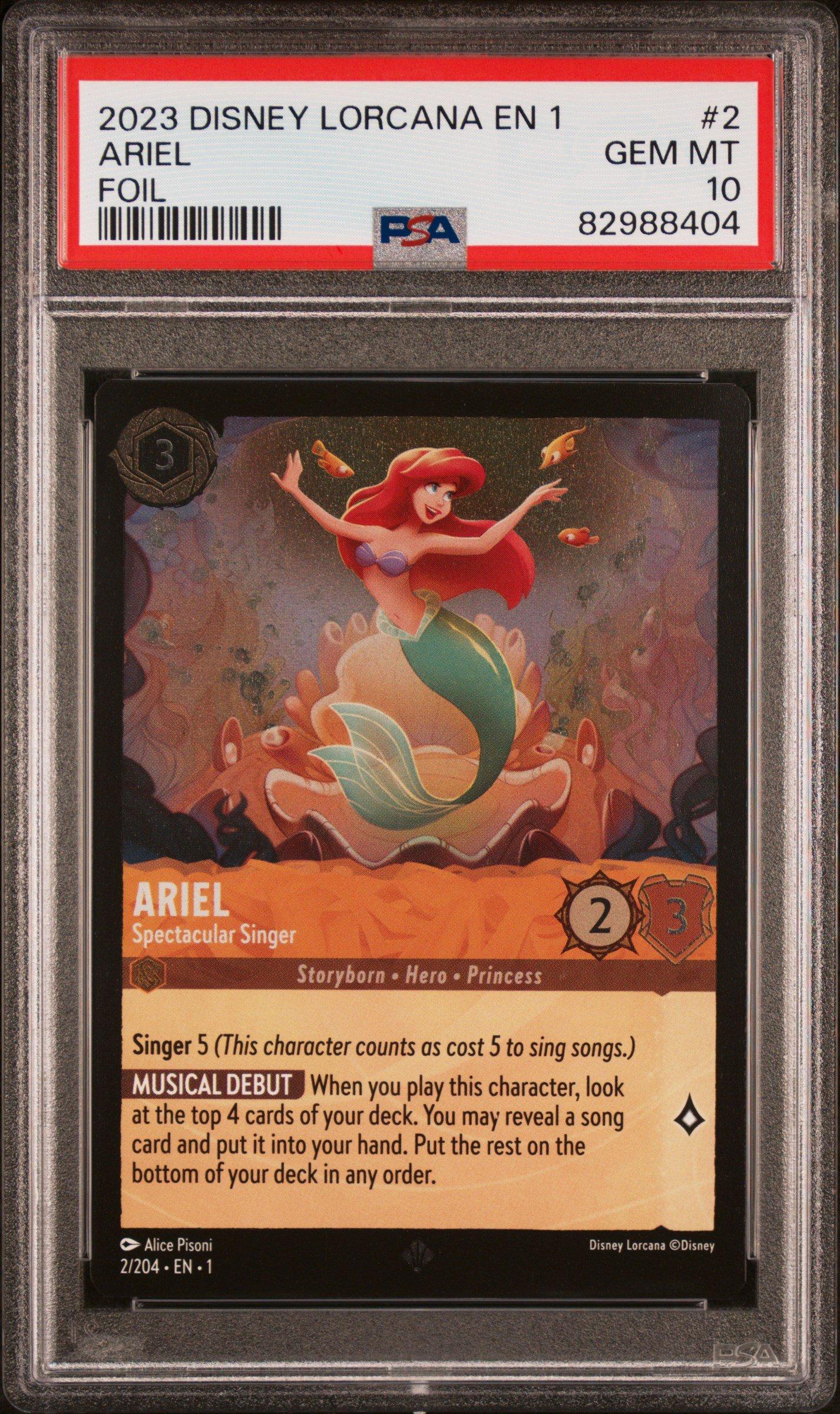 2023 Disney Lorcana En 1-the First Chapter 2 Ariel - Spectacular Singer Foil PSA 10