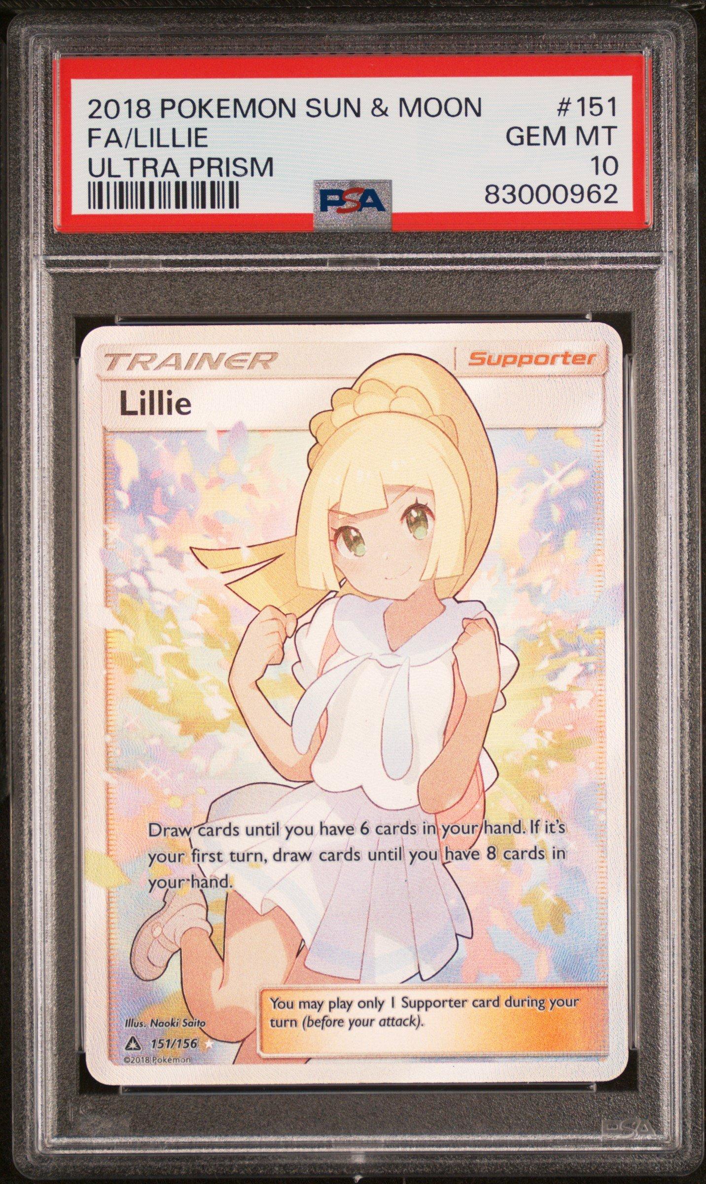 2018 Pokemon Sun & Moon Ultra Prism 151 Full Art/lillie PSA 10