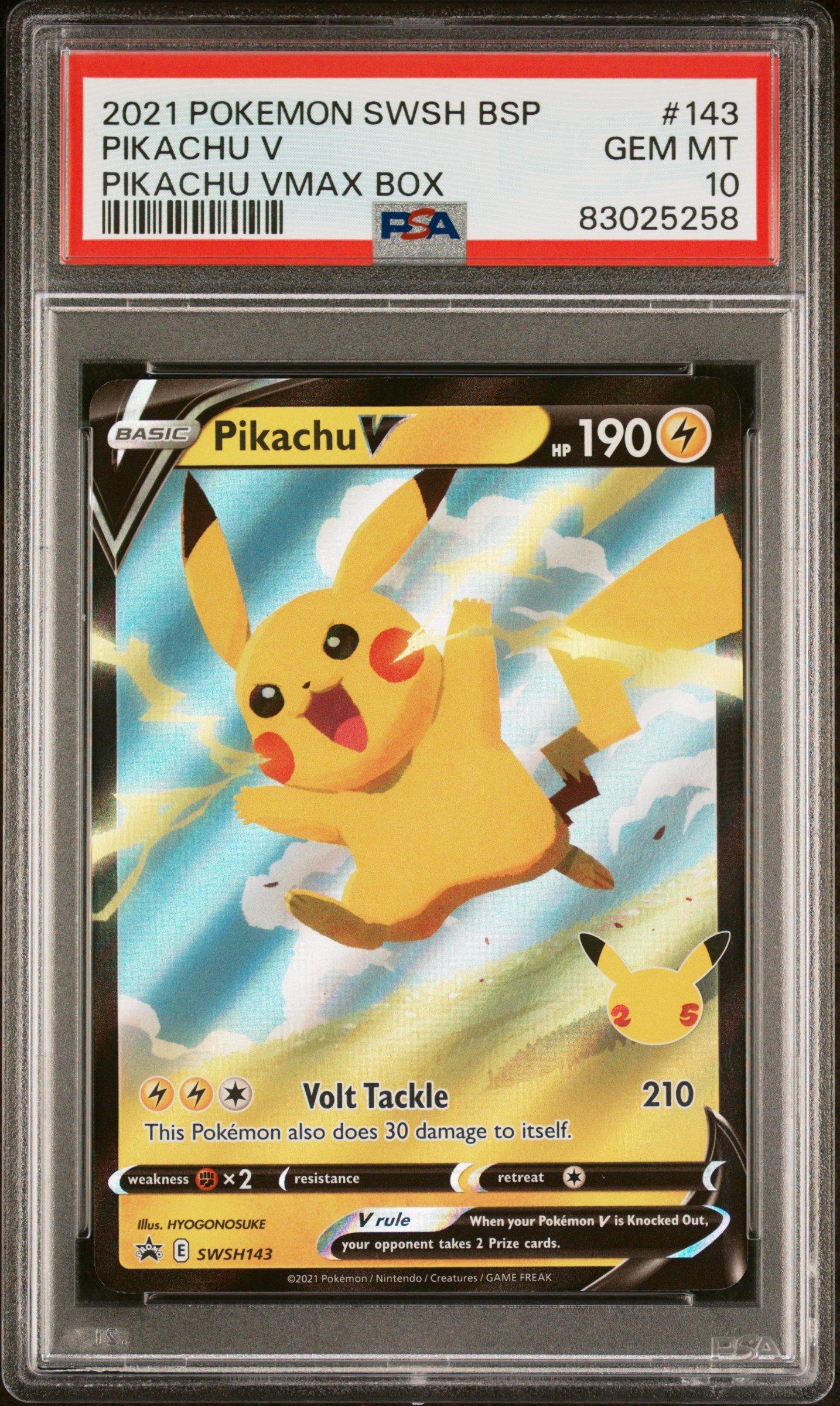 2021 Pokemon Swsh Black Star Promo 143 Pikachu V Pikachu Vmax Box