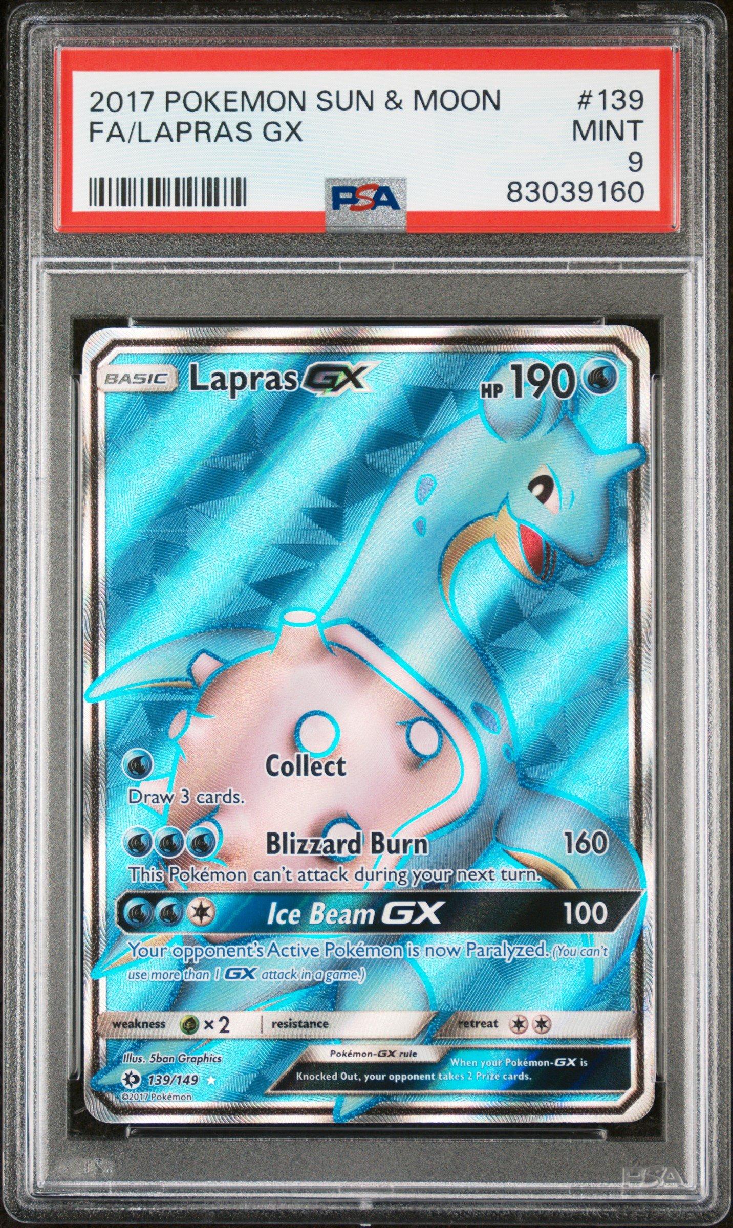 2017 Pokemon Sun & Moon 139 Full Art/lapras Gx PSA 9 | GameStop