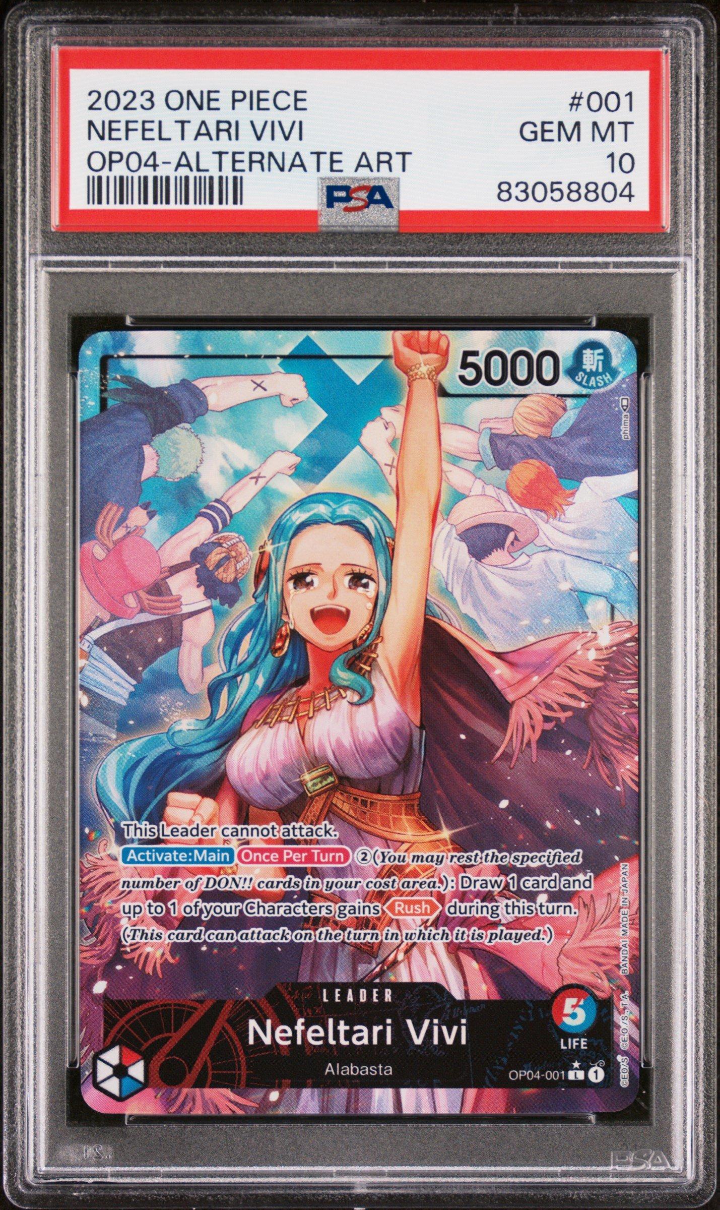 2023 One Piece Op04-kingdoms Of Intrigue 001 Nefeltari Vivi Alternate Art PSA 10