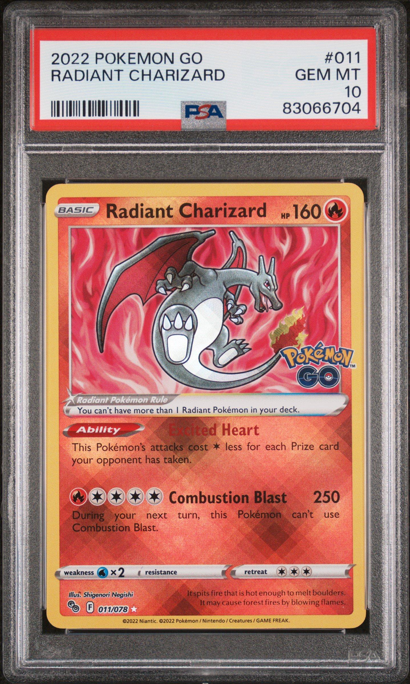 ポケモンカードゲーム Radiant Charizard psa10 2022 Pokemon Go 011 Radiant Charizard PSA 10 Graded Card | GameStop