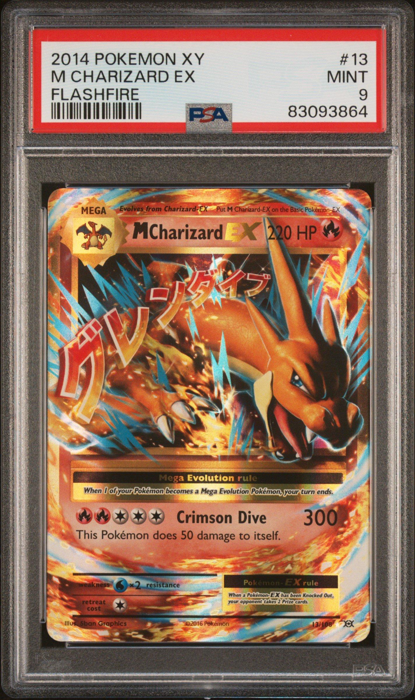 2014 Pokemon Xy Flashfire 13 M Charizard Ex PSA 9 Graded Card