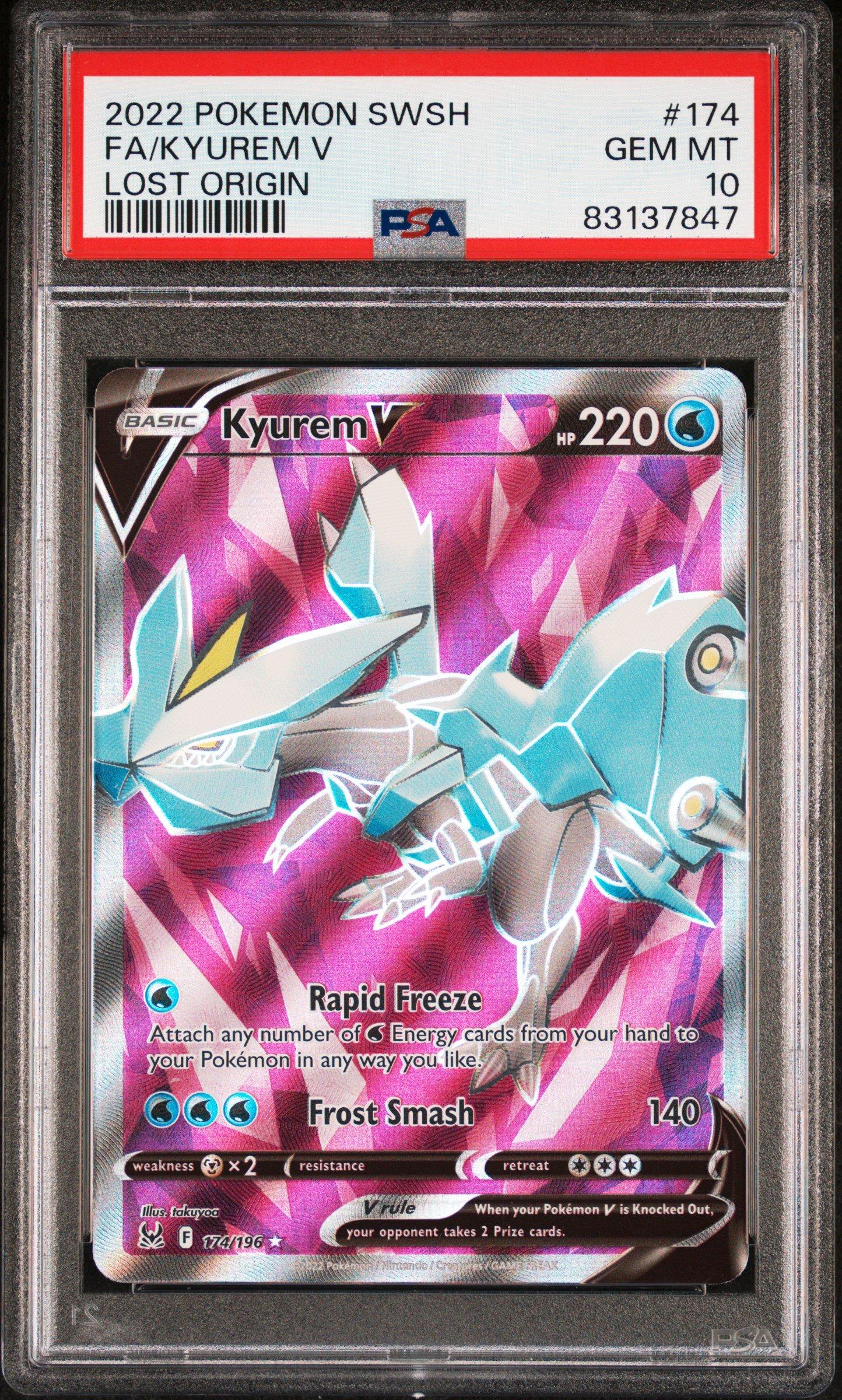 2022 Pokemon Sword & Shield Lost Origin 174 Full Art/kyurem V PSA 10