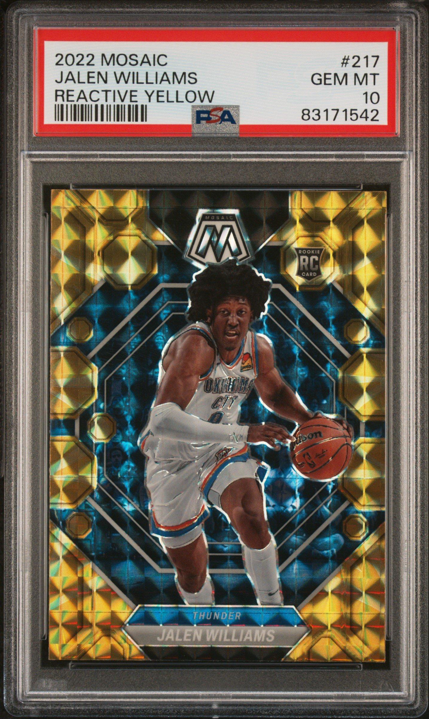2022 Panini Mosaic 217 Jalen Williams Reactive Yellow PSA 10