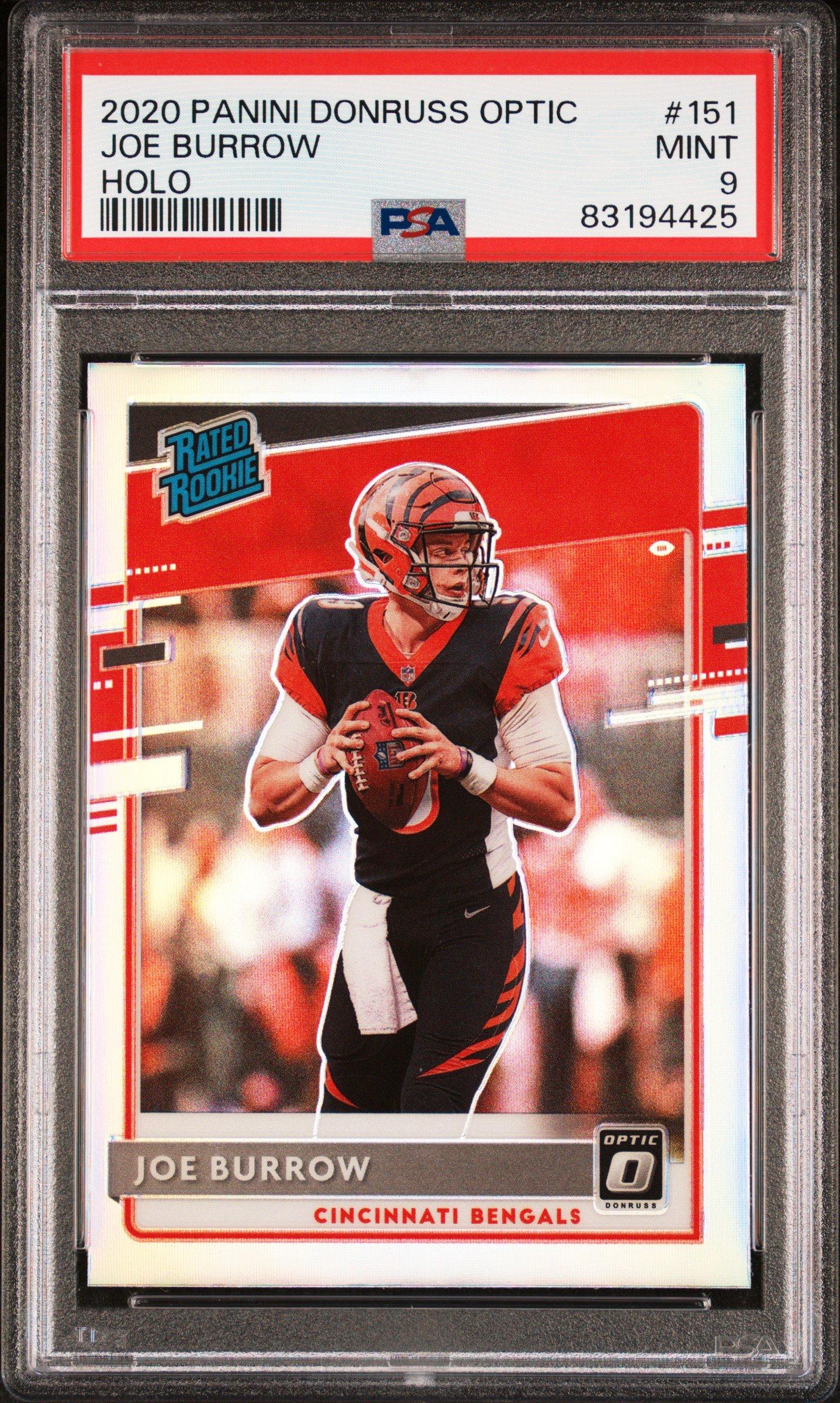 2020 Panini Donruss Optic 151 Joe Burrow Holo PSA 9