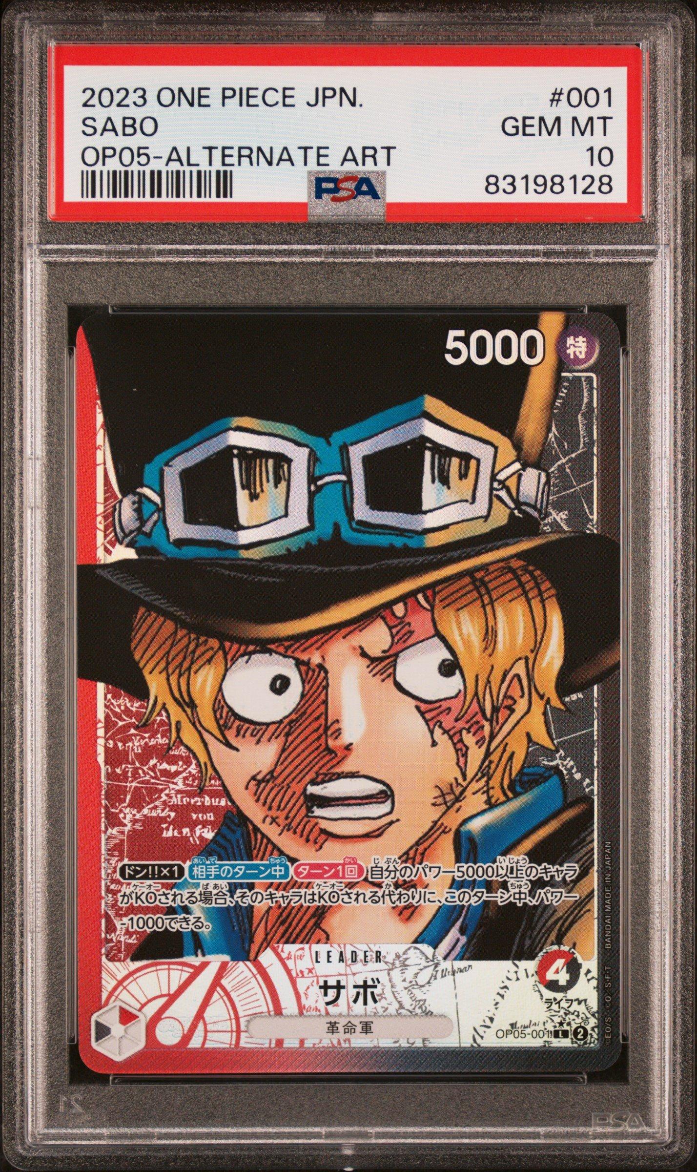 2023 One Piece Japanese Op05-awakening Of The New Era 001 Sabo Alternate Art PSA 10