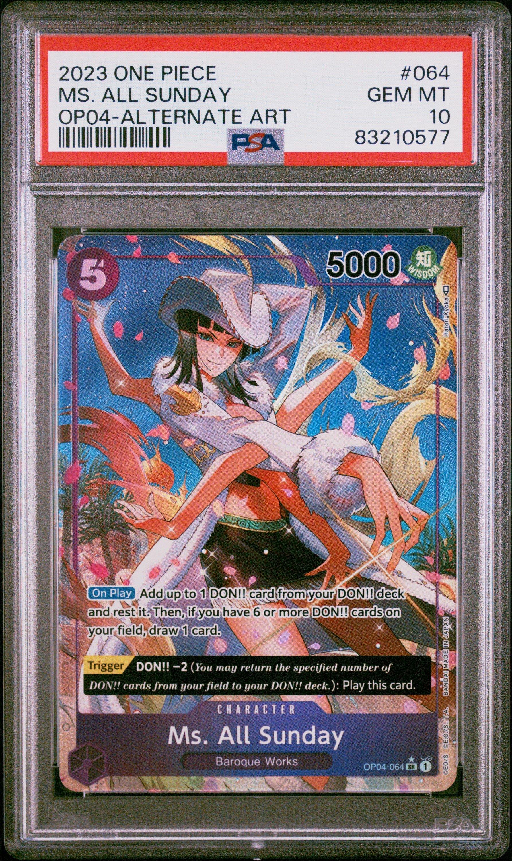 2023 One Piece Op04-kingdoms Of Intrigue 064 Ms. All Sunday Alternate Art PSA 10