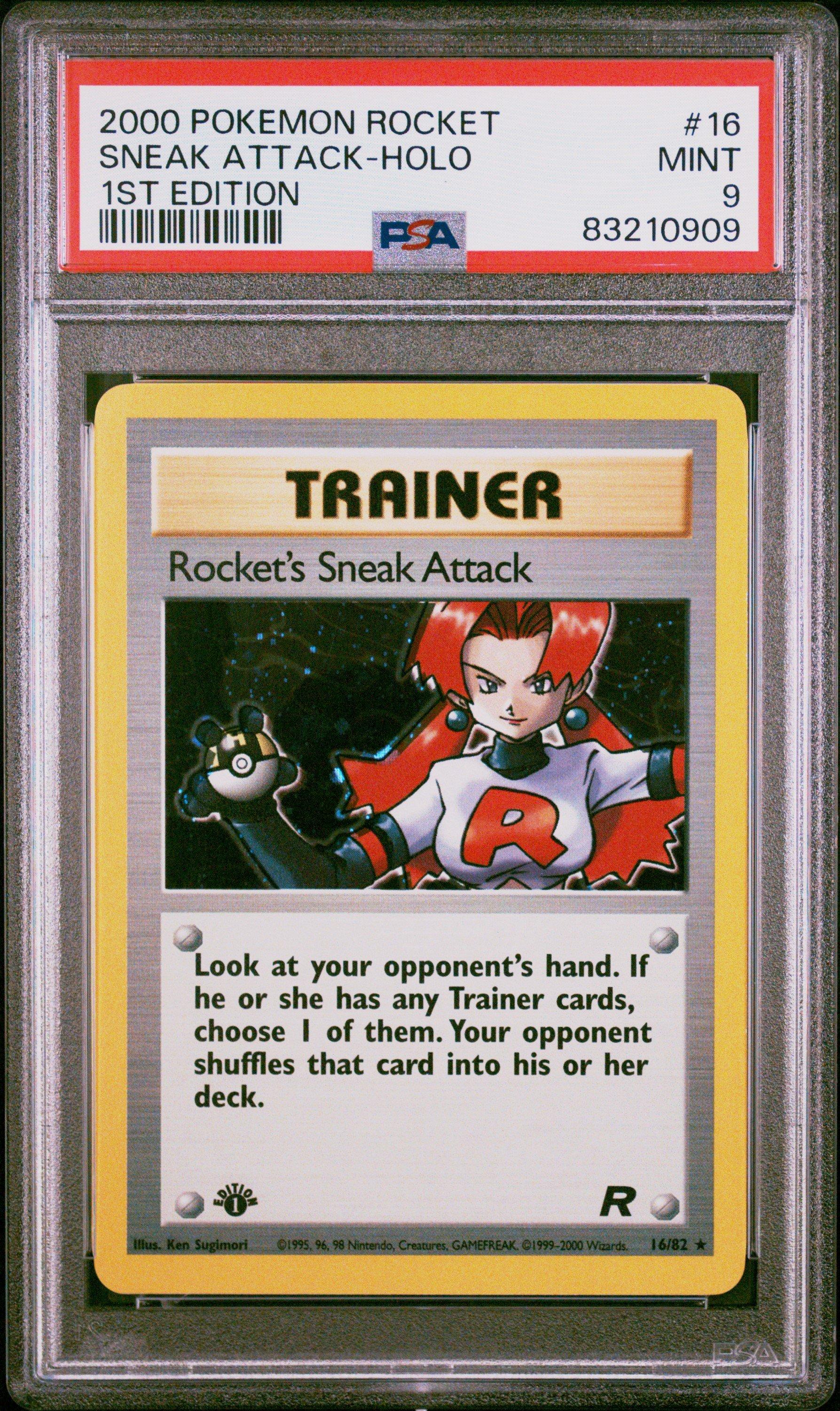 2000 Pokemon Rocket 16 Rocket's Sneak Attack-holo 1st Edition PSA