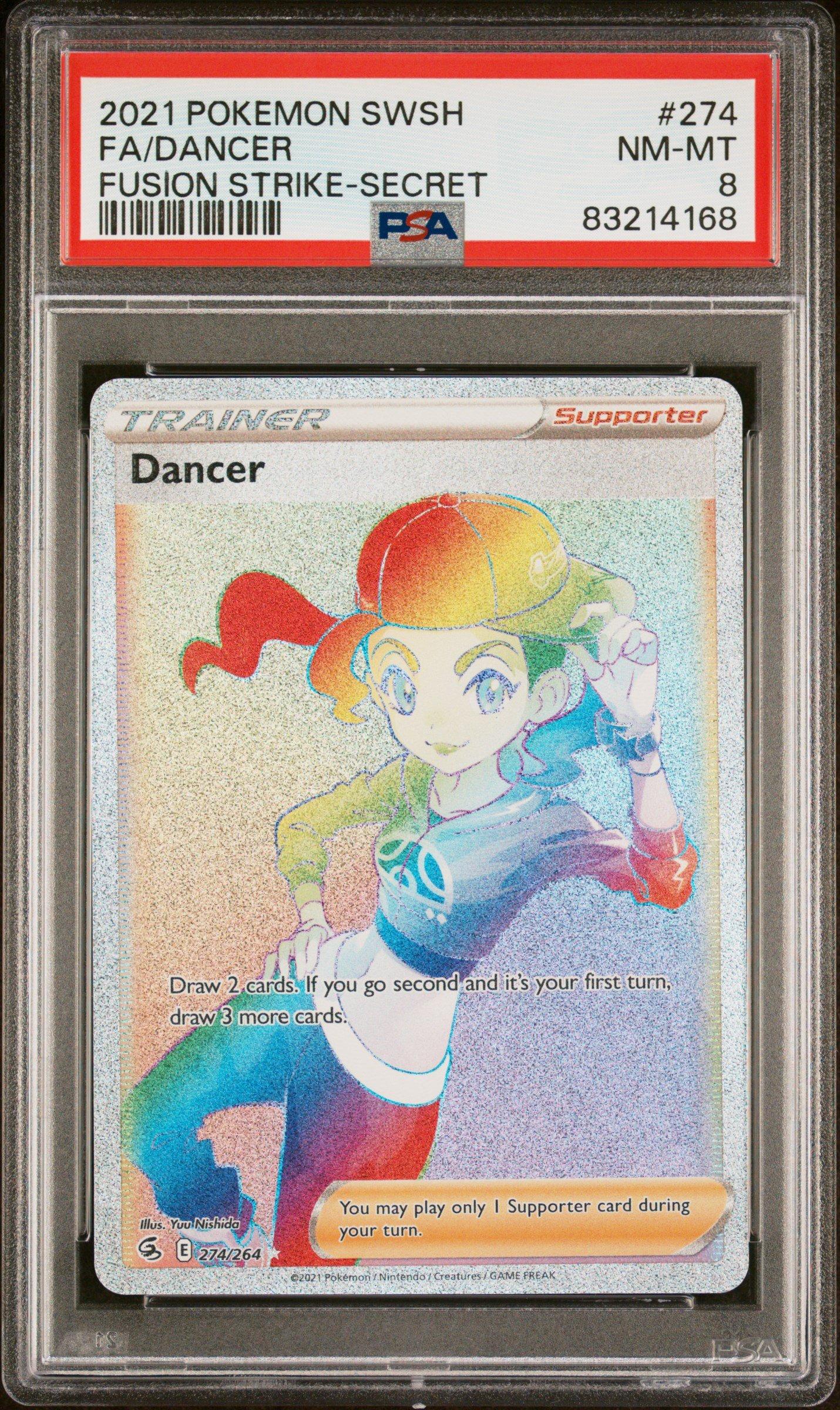 dancer pokemon card Fusion Strike 259/264 Mint 9 variation to centering Pokemon Trainer Dancer Reverse Holo