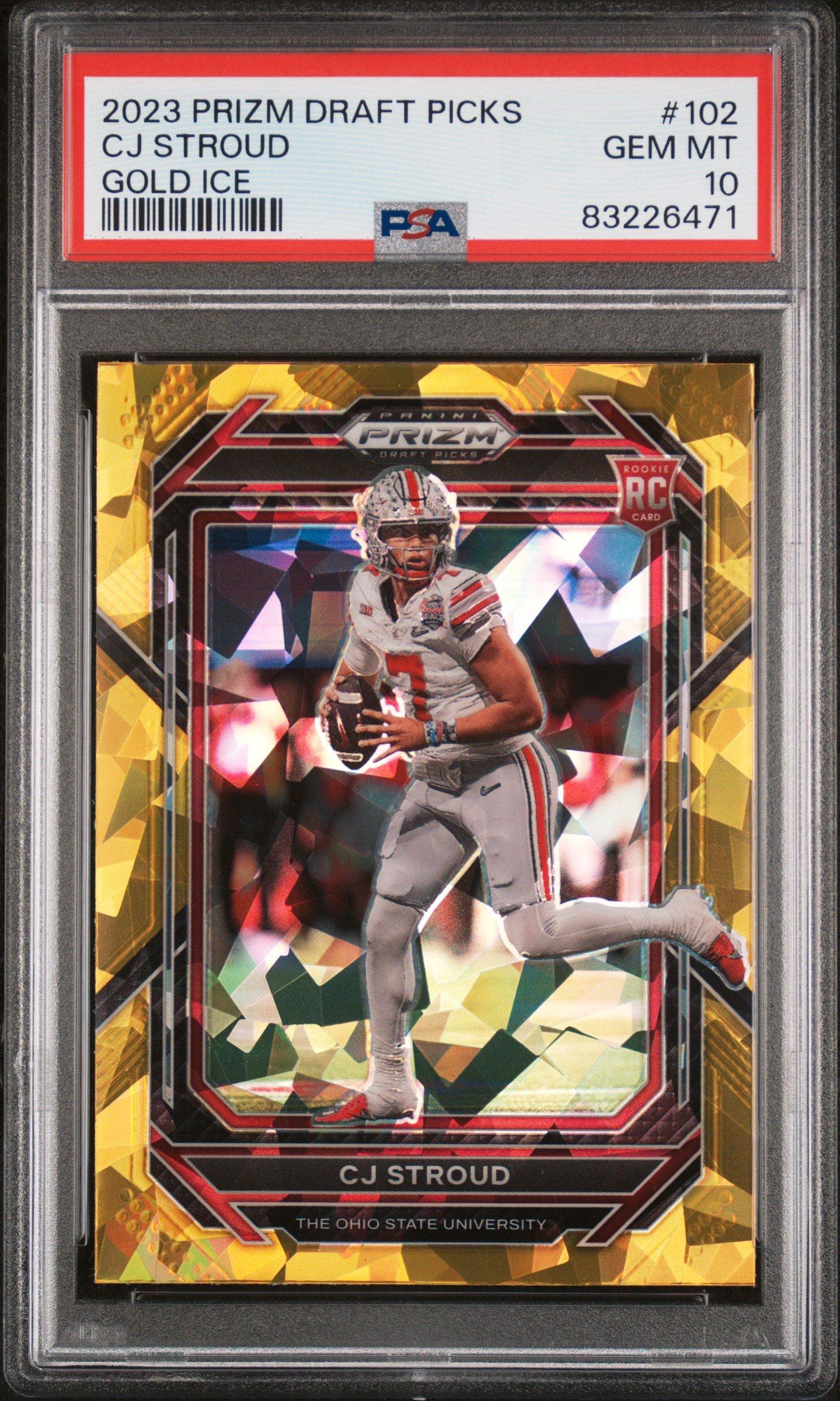 2023 Panini Prizm Draft Picks 102 Cj Stroud Gold Ice PSA 10 Graded Card |  GameStop