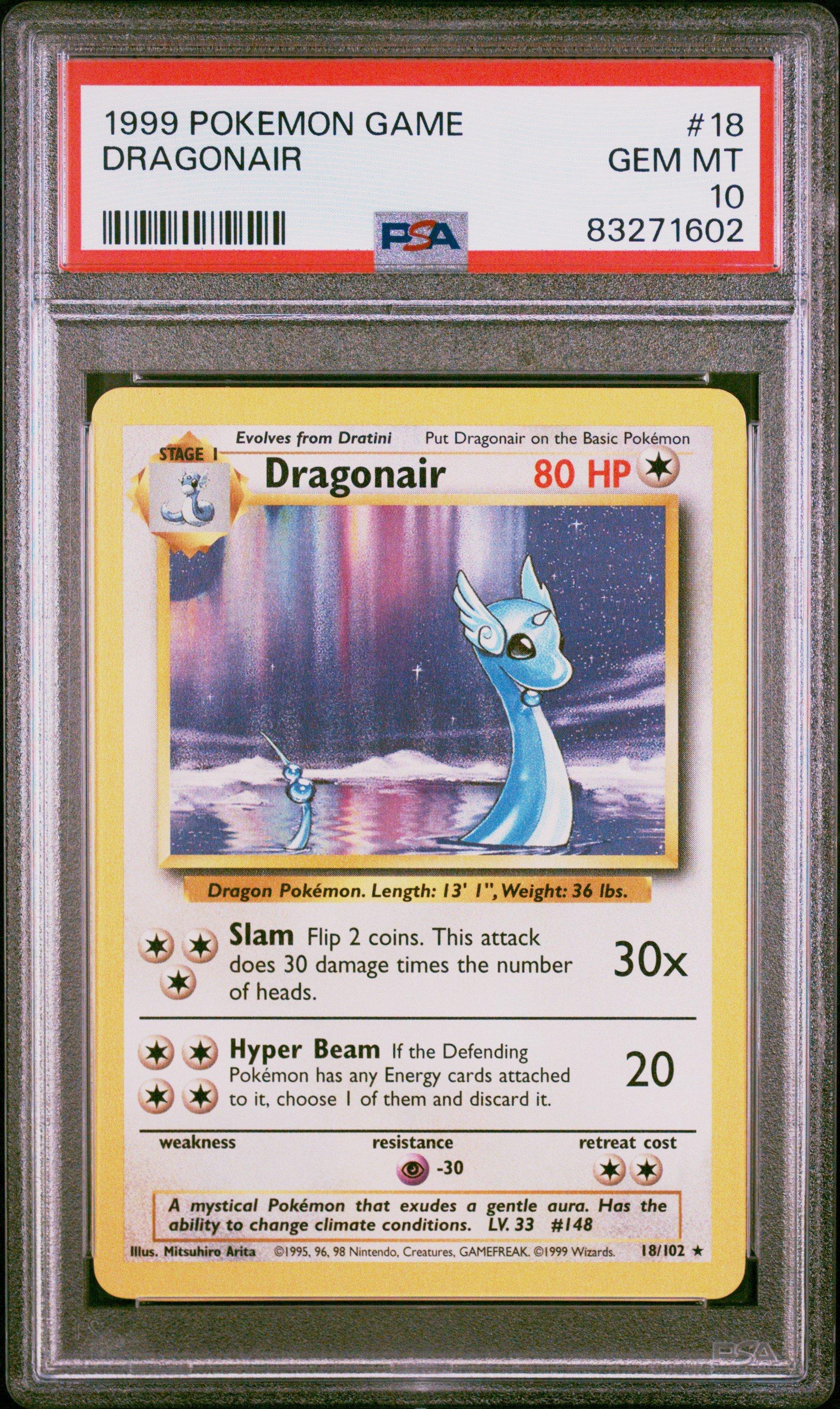 1999 Pokemon Game 18 Dragonair PSA 10 | GameStop