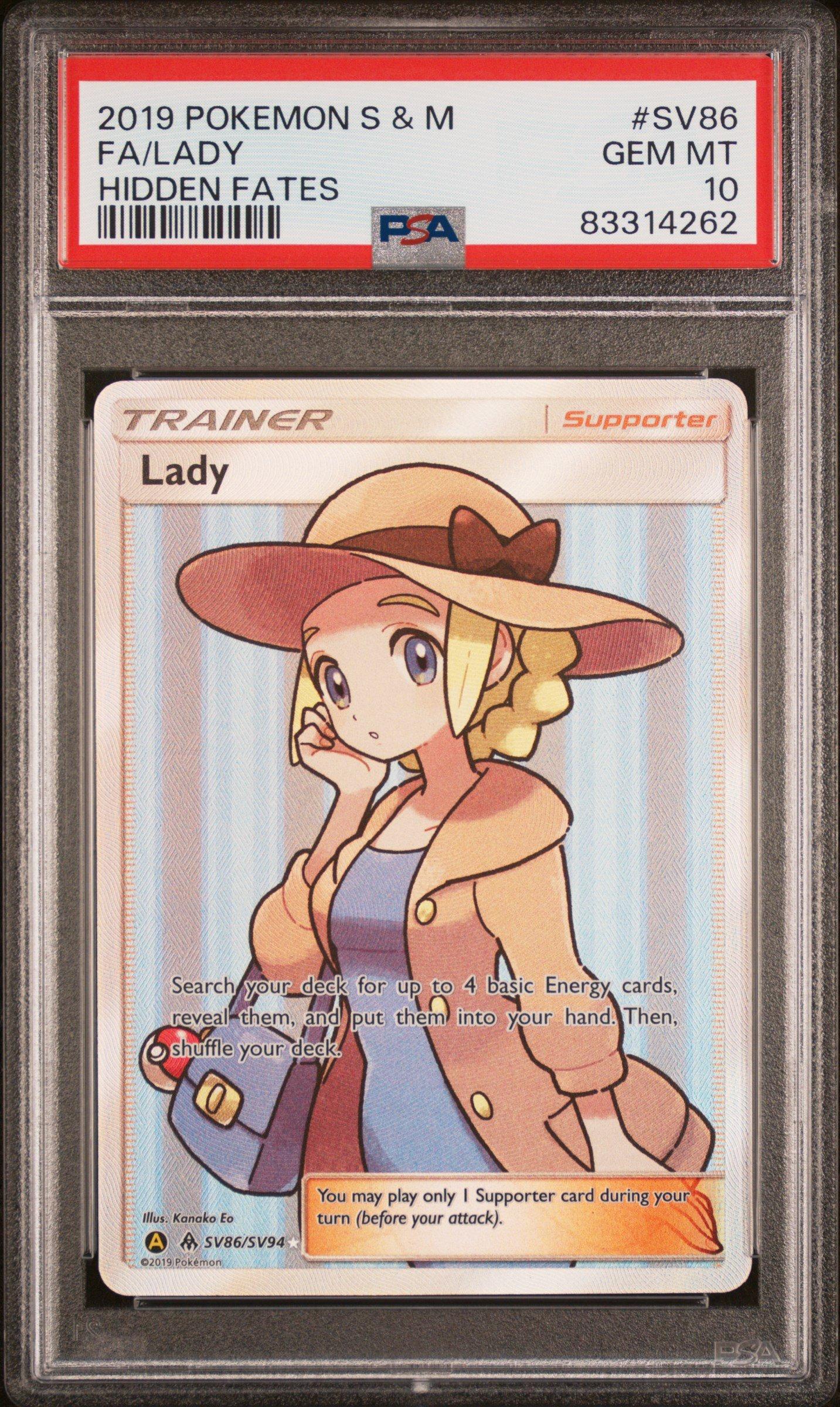 Pokemon Sun Moon Hidden Fates Sv Full Art Lady Psa Gamestop