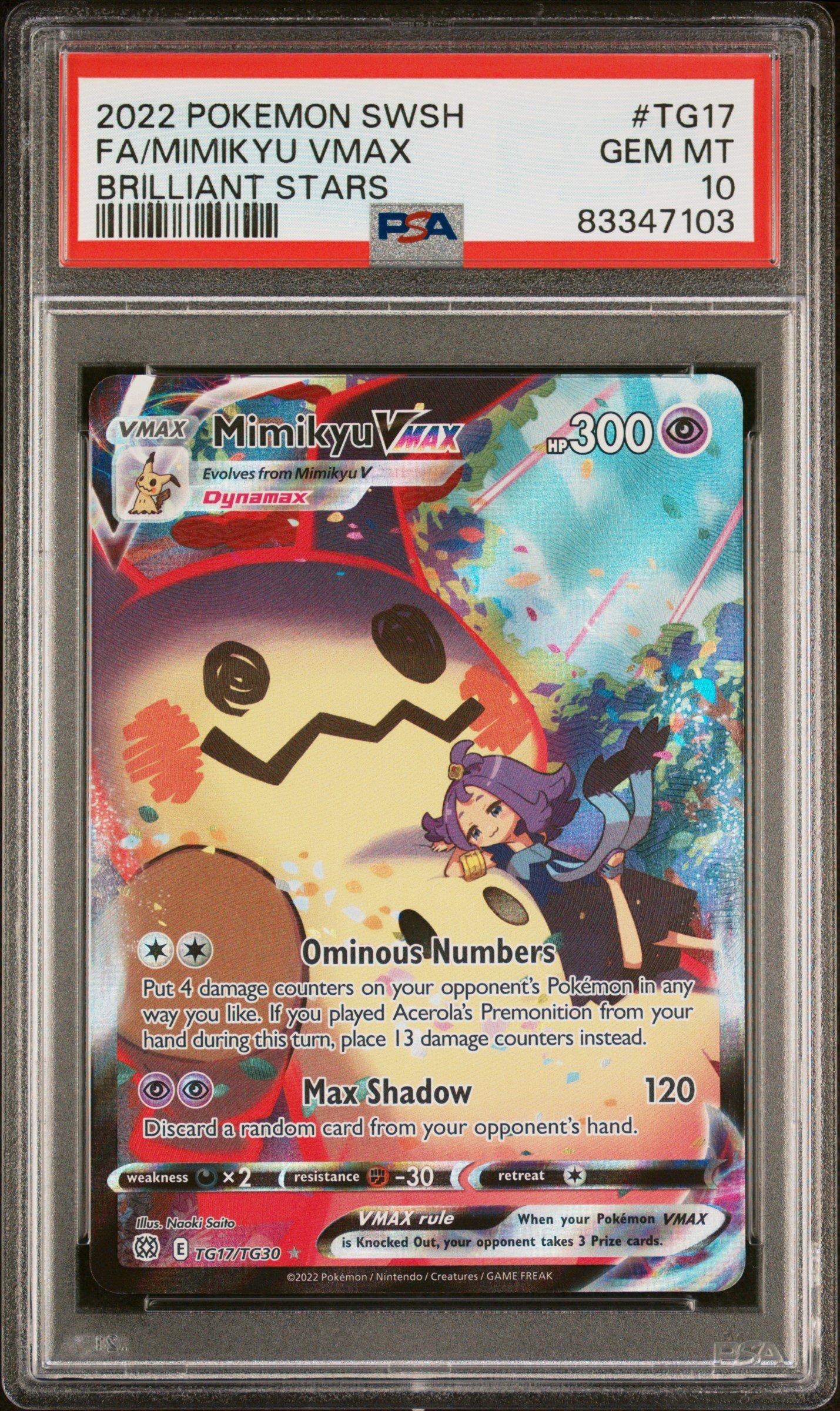 2022 Pokemon Sword & Shield Brilliant Stars Tg17 Full Art/mimikyu
