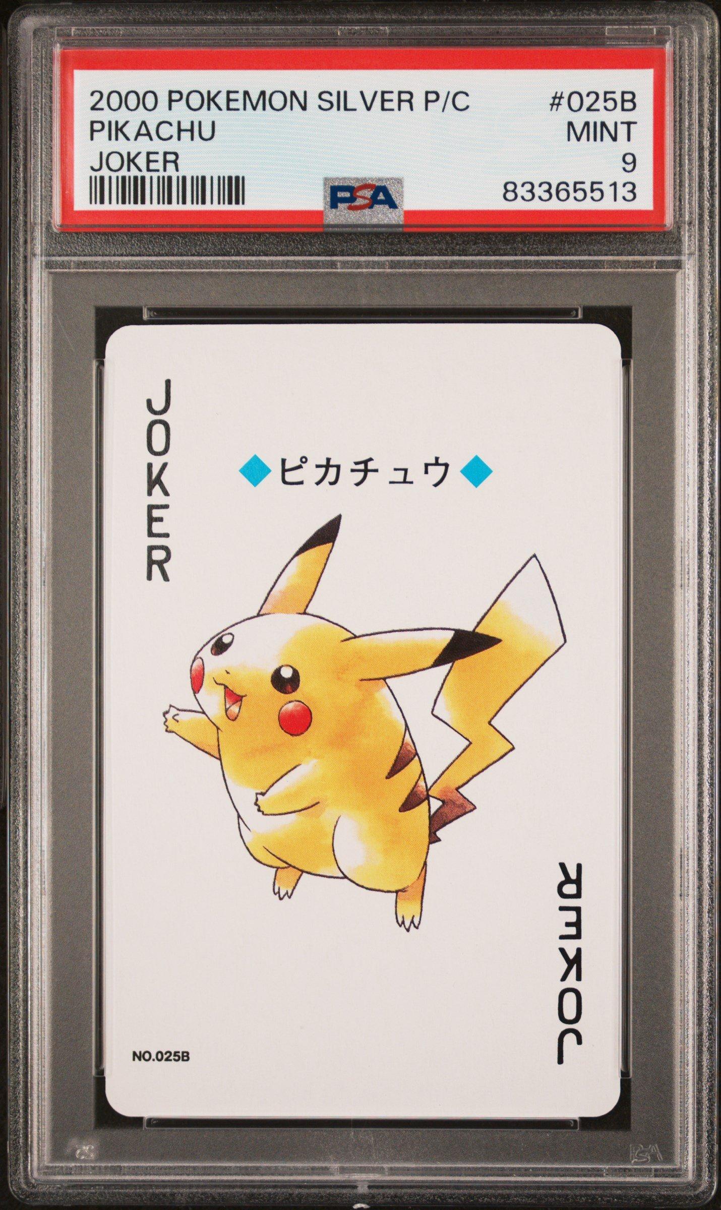 2000 Pokemon Silver Version Playing Cards 025b Pikachu Joker PSA 9