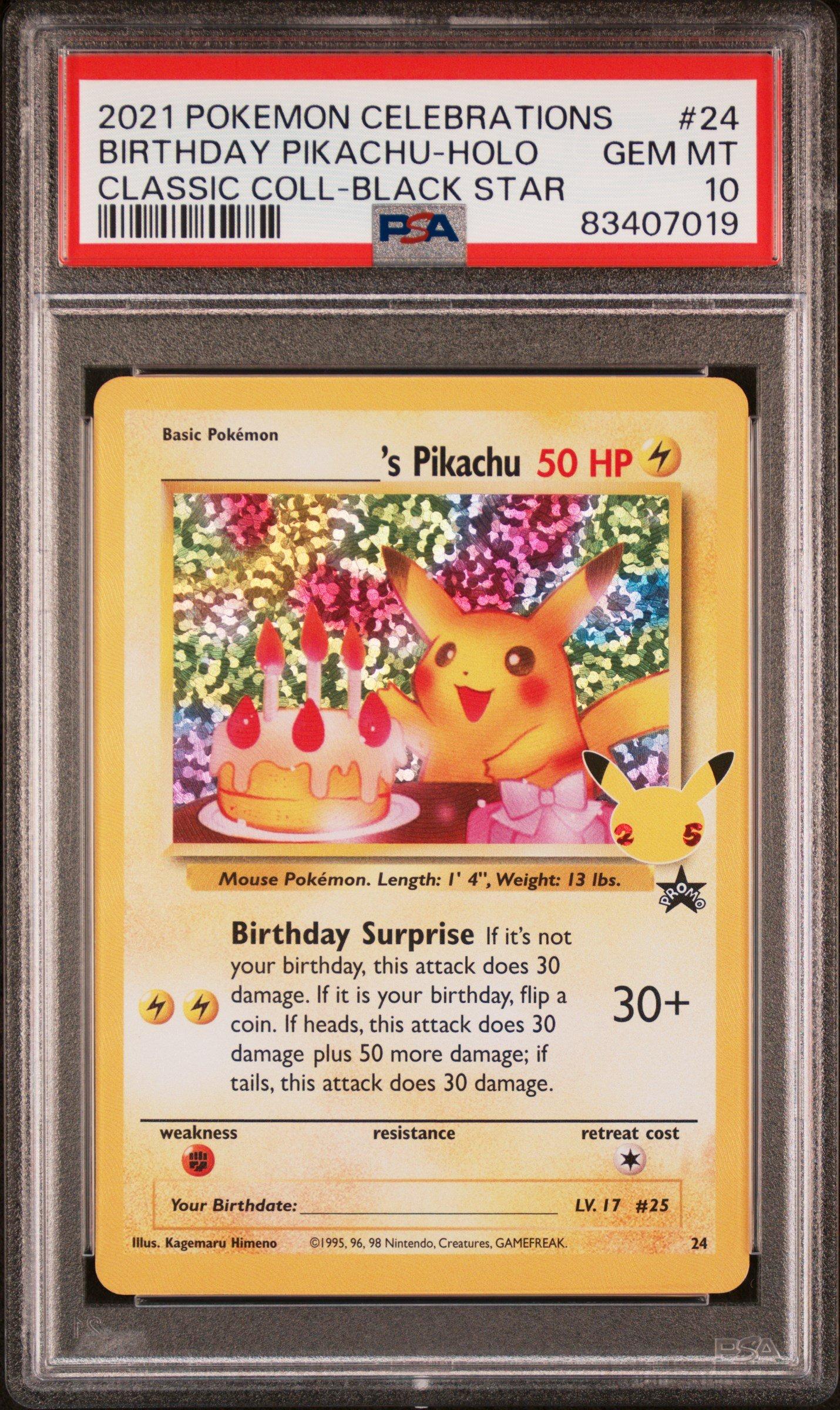 2021 Pokemon Celebrations Classic Collection 24 Birthday Pikachu