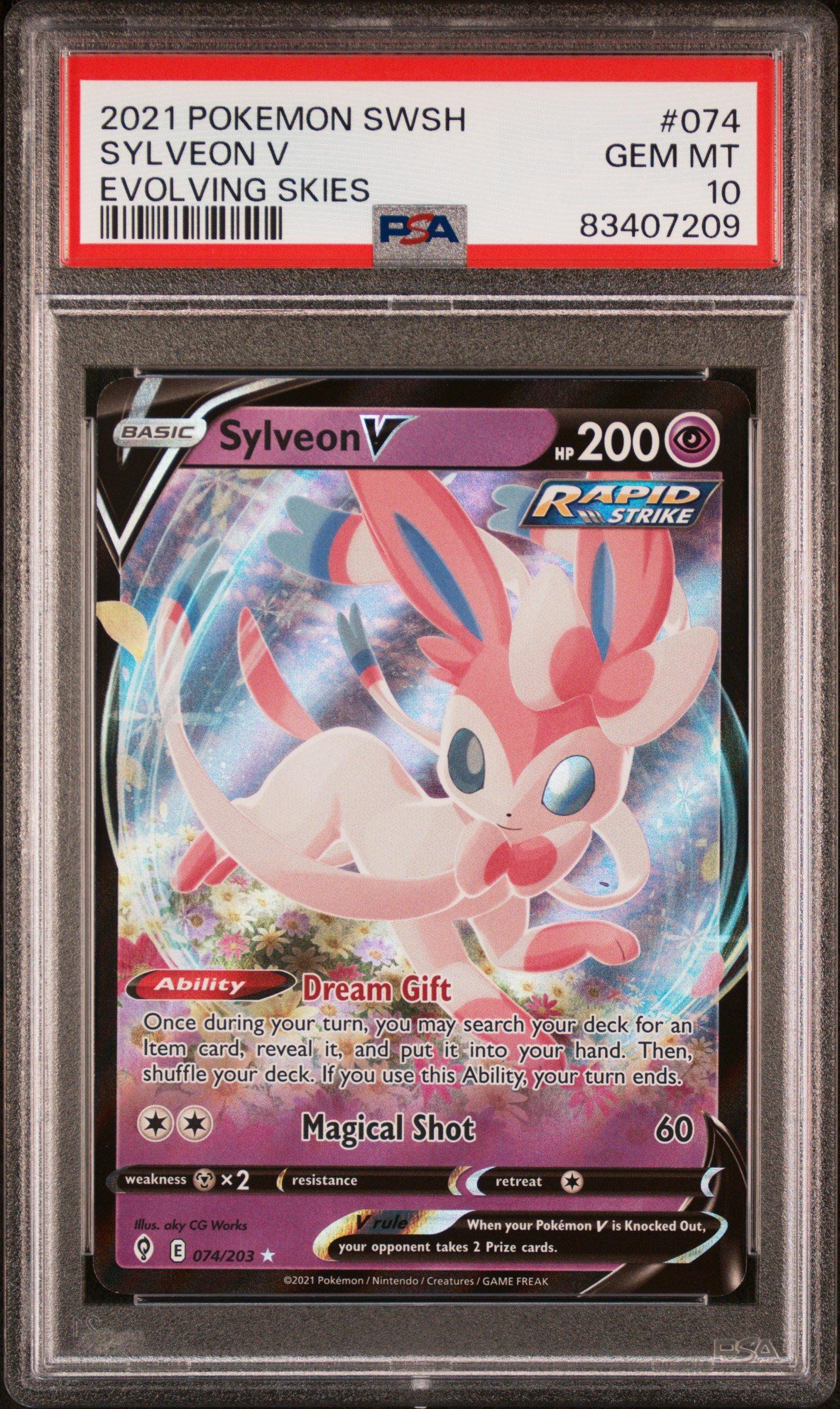 2021 Pokemon Sword & Shield Evolving Skies 074 Sylveon V PSA 10