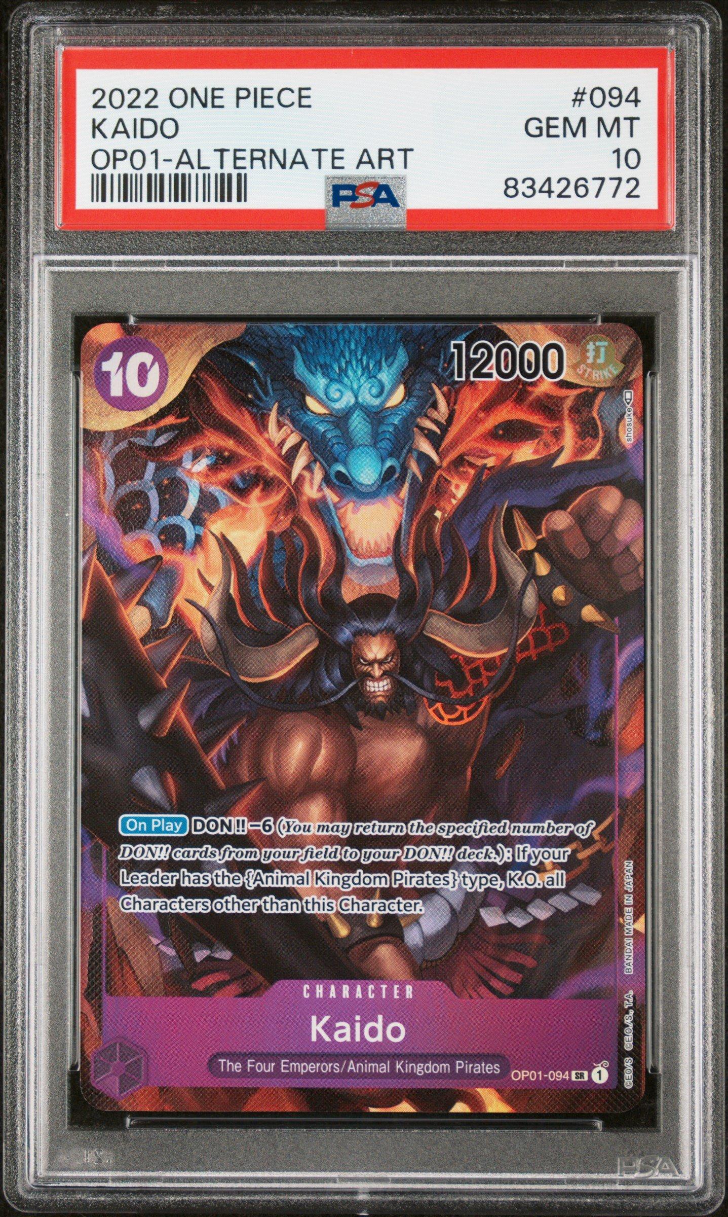 2022 One Piece Op01-romance Dawn 094 Kaido Alternate Art PSA 10