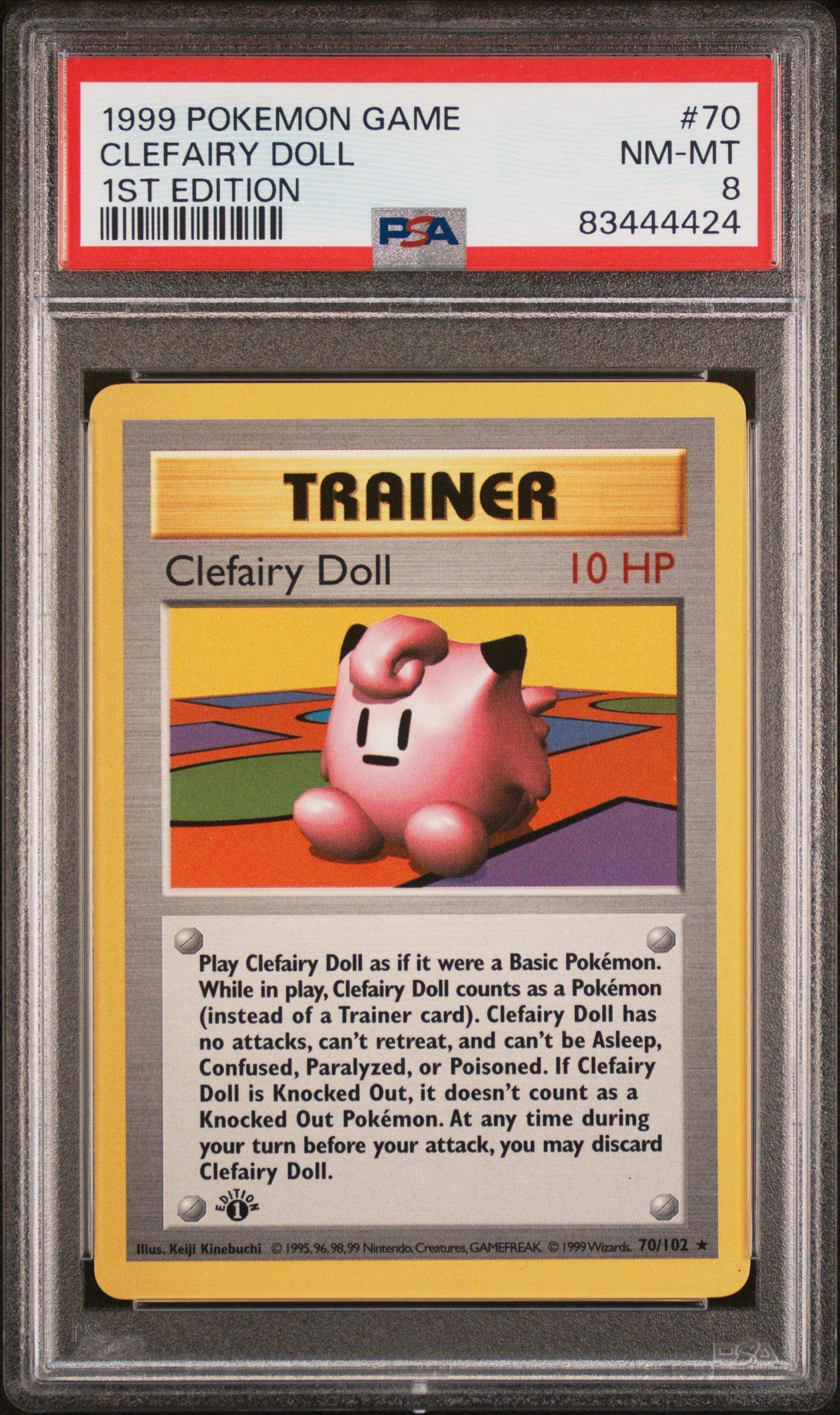 1999 Pokemon Game 70 Clefairy Doll 1st Edition PSA 8 Graded Card