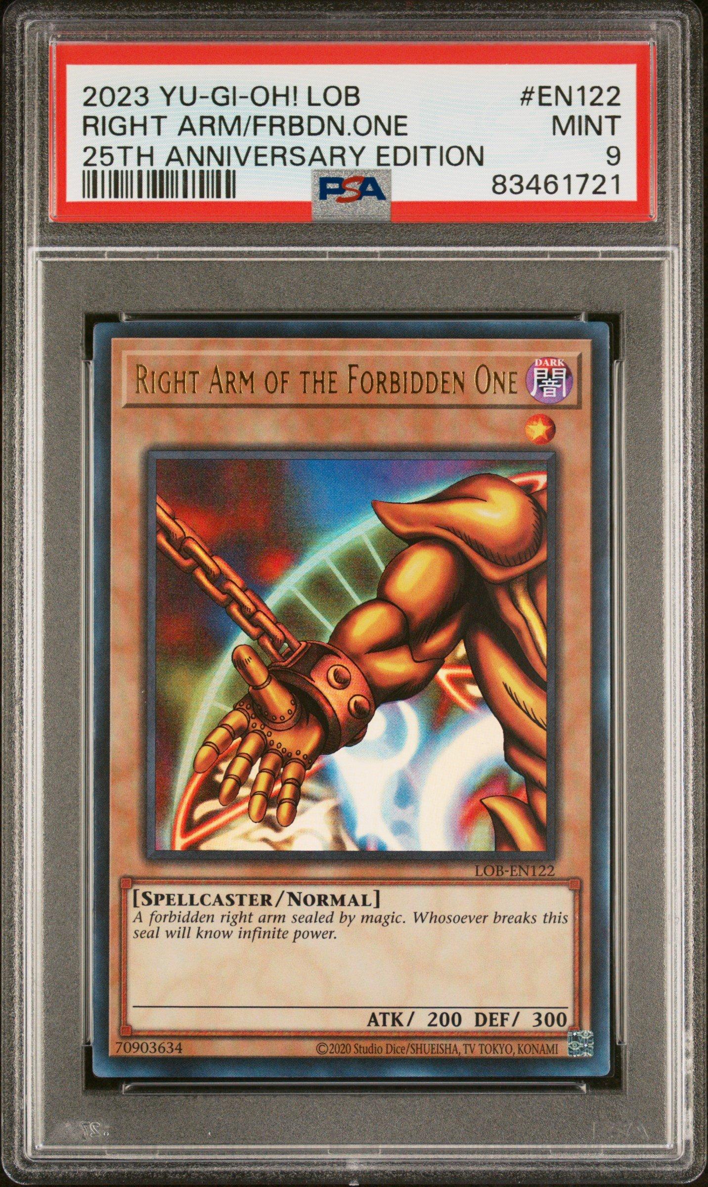 2023 Yu-gi-oh! Legend Of Blue Eyes White Dragon 25th Anniversary Edition  En122 Right Arm Of The Forbidden One PSA 9 | GameStop