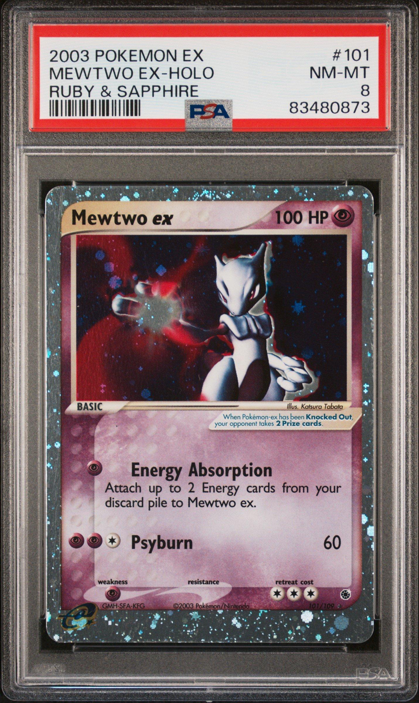 2003 Pokemon Ex Ruby & Sapphire 101 Mewtwo Ex-holo PSA 8