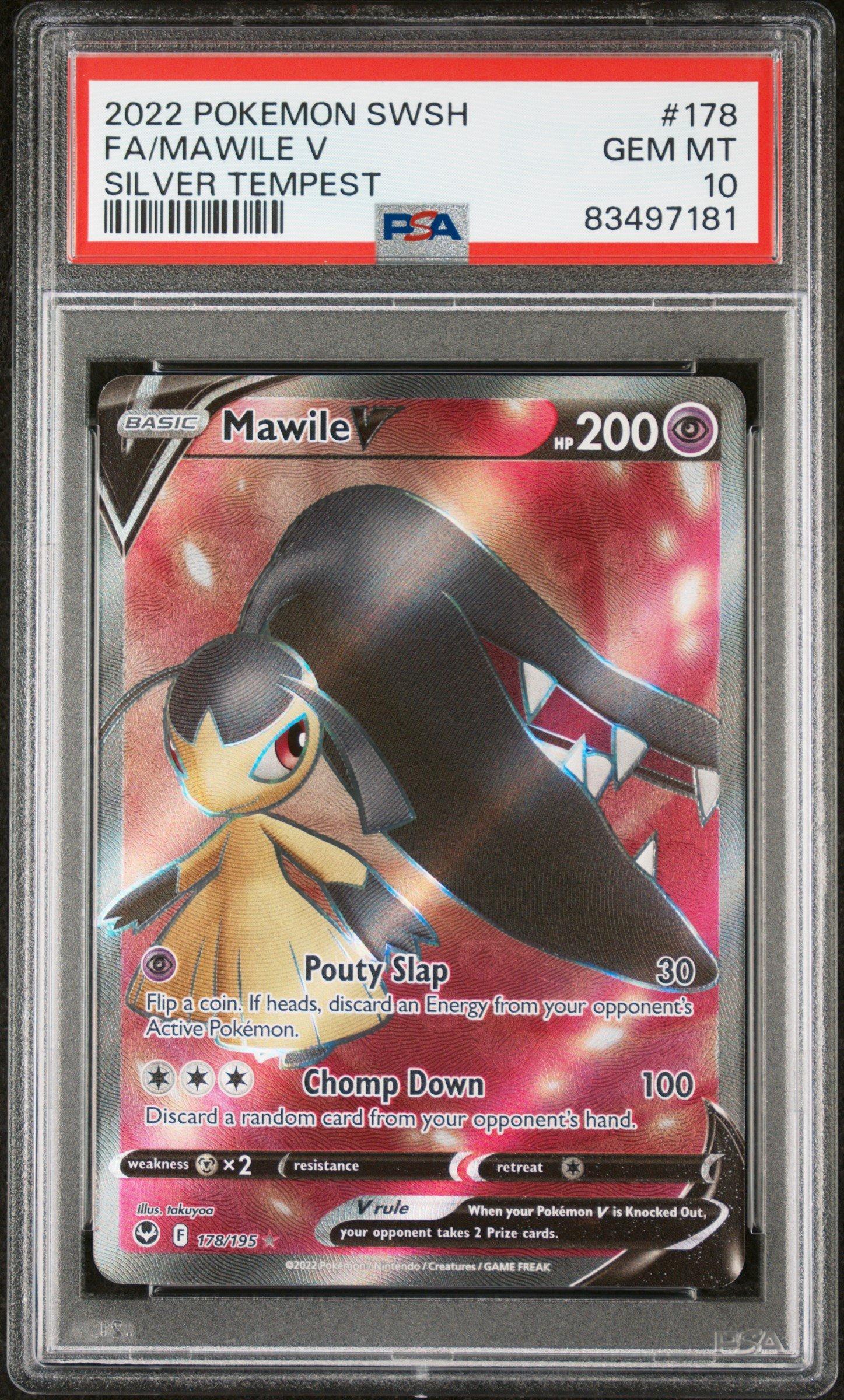 2022 Pokemon Sword & Shield Silver Tempest 178 Full Art/mawile V PSA 10