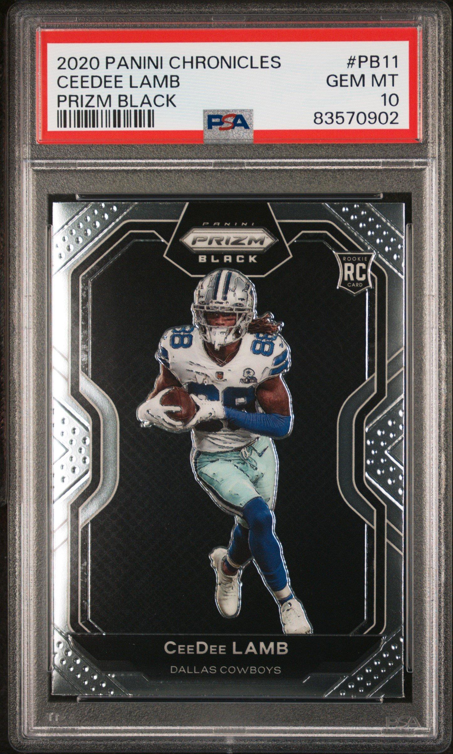 2020 Panini Chronicles Prizm Black Pb11 Ceedee Lamb PSA 10