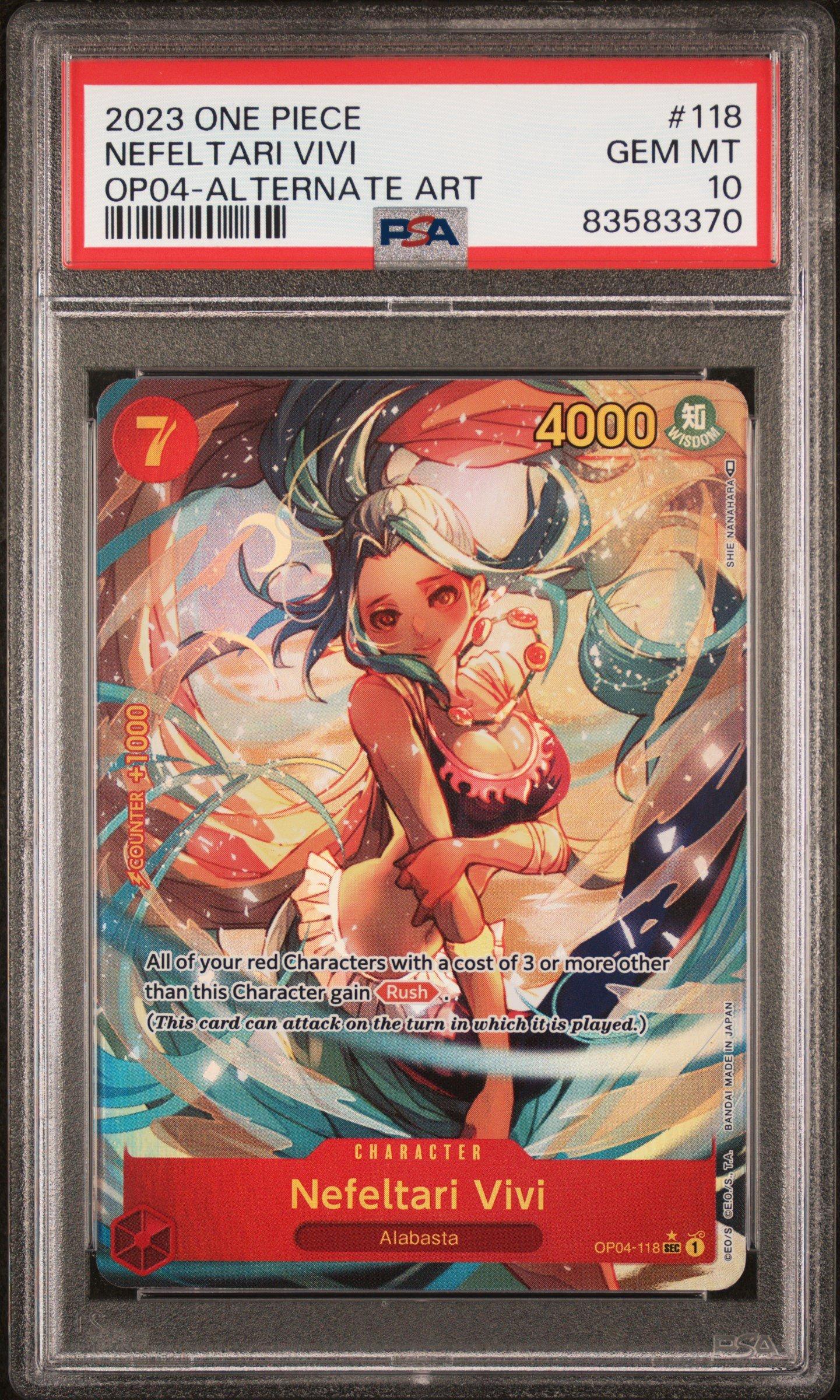 2023 One Piece Op04-kingdoms Of Intrigue 118 Nefeltari Vivi Alternate Art PSA 10