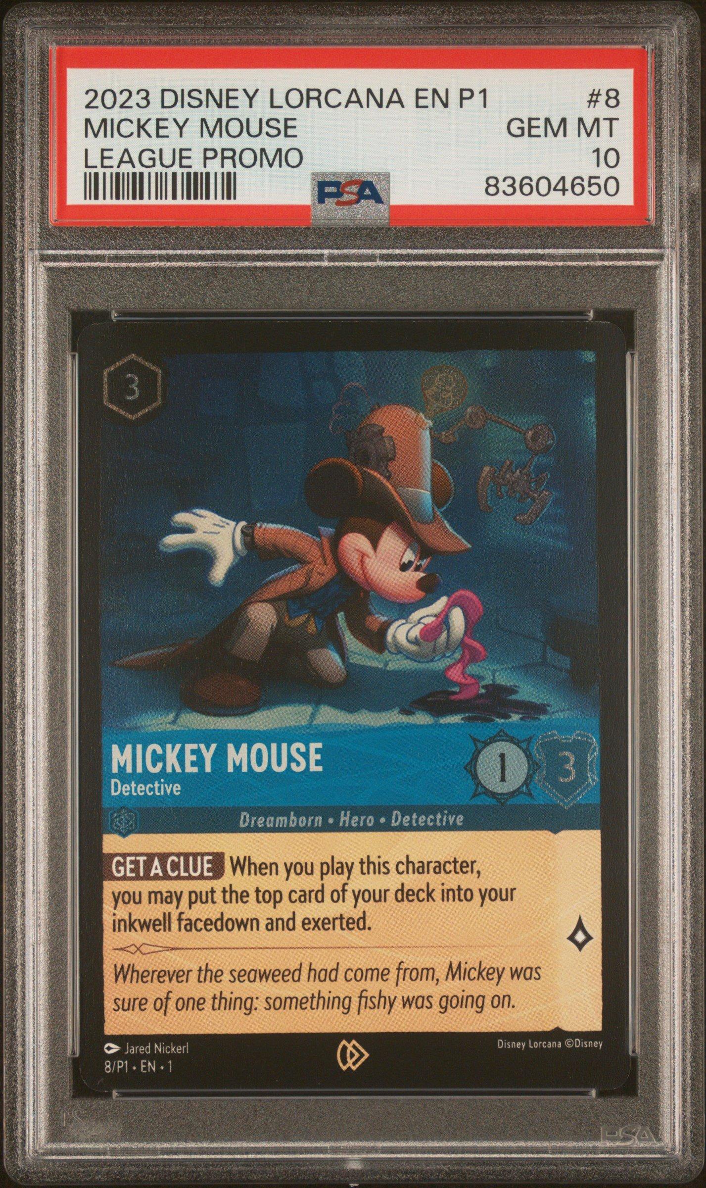 MICKEY MOUSE リーグプロモ psa10 【ロルカナ/Lorcana】 2023 Disney Lorcana En P1-promo 8 Mickey Mouse - Detective
