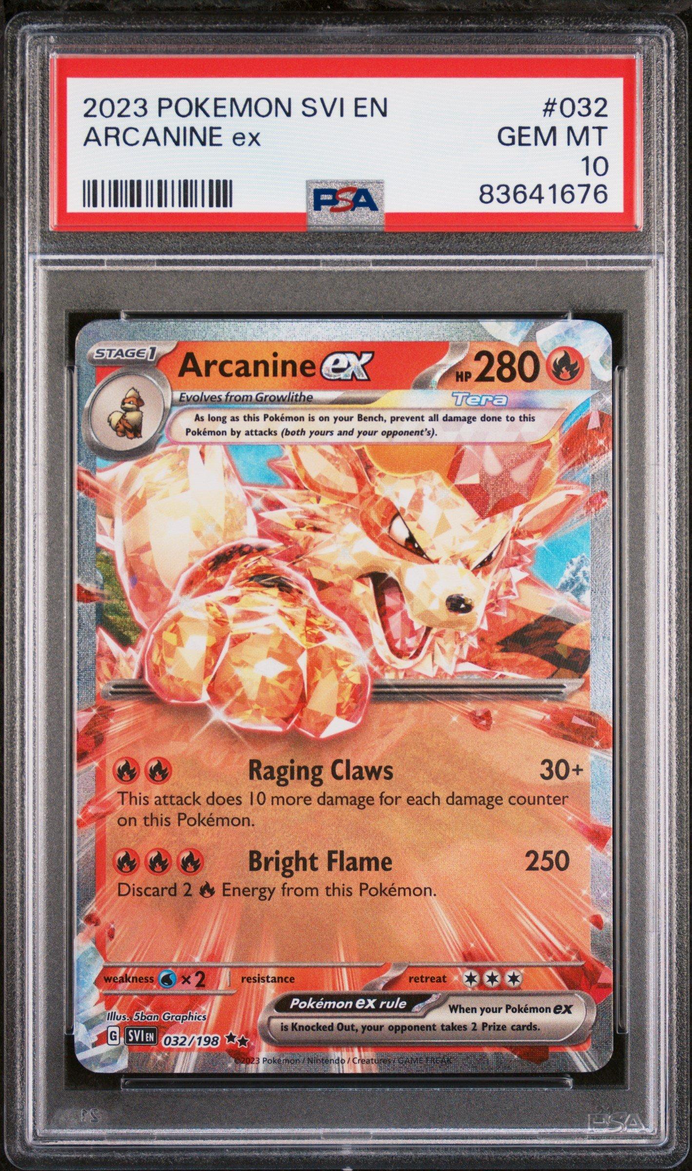2023 Pokemon Svi En-scarlet & Violet 032 Arcanine Ex PSA 10 Graded