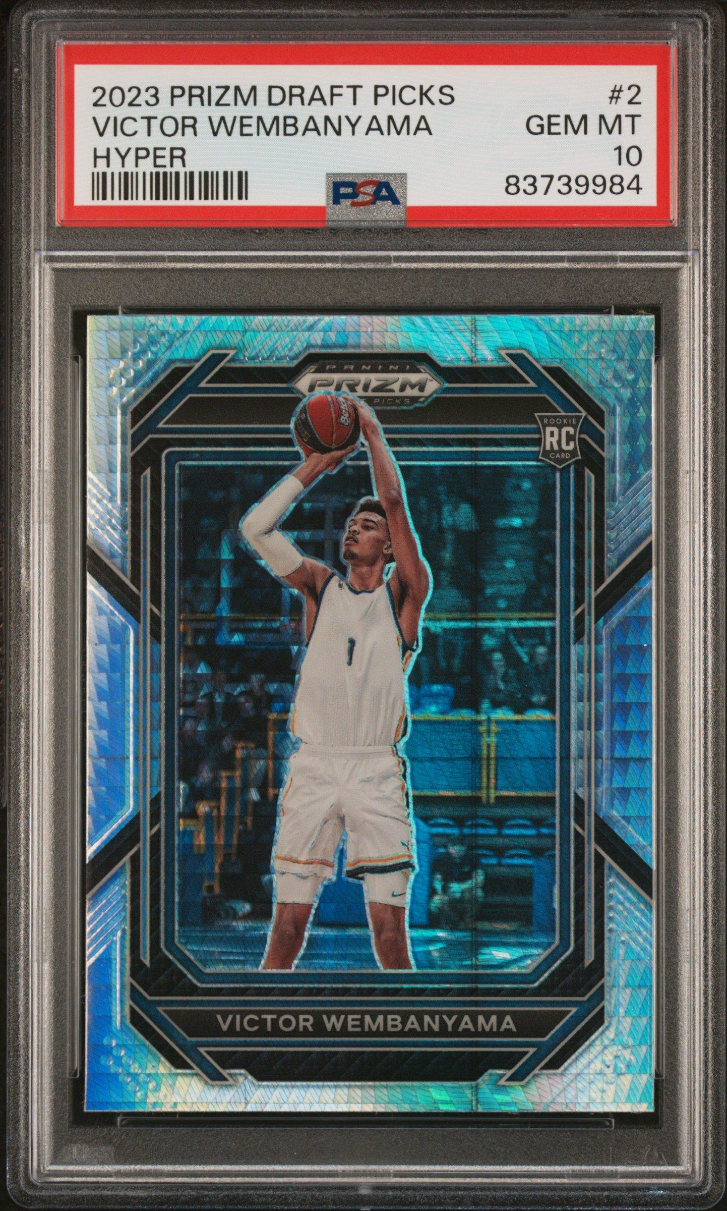 2023 Panini Prizm Draft Picks 2 Victor Wembanyama Hyper Prizm PSA 