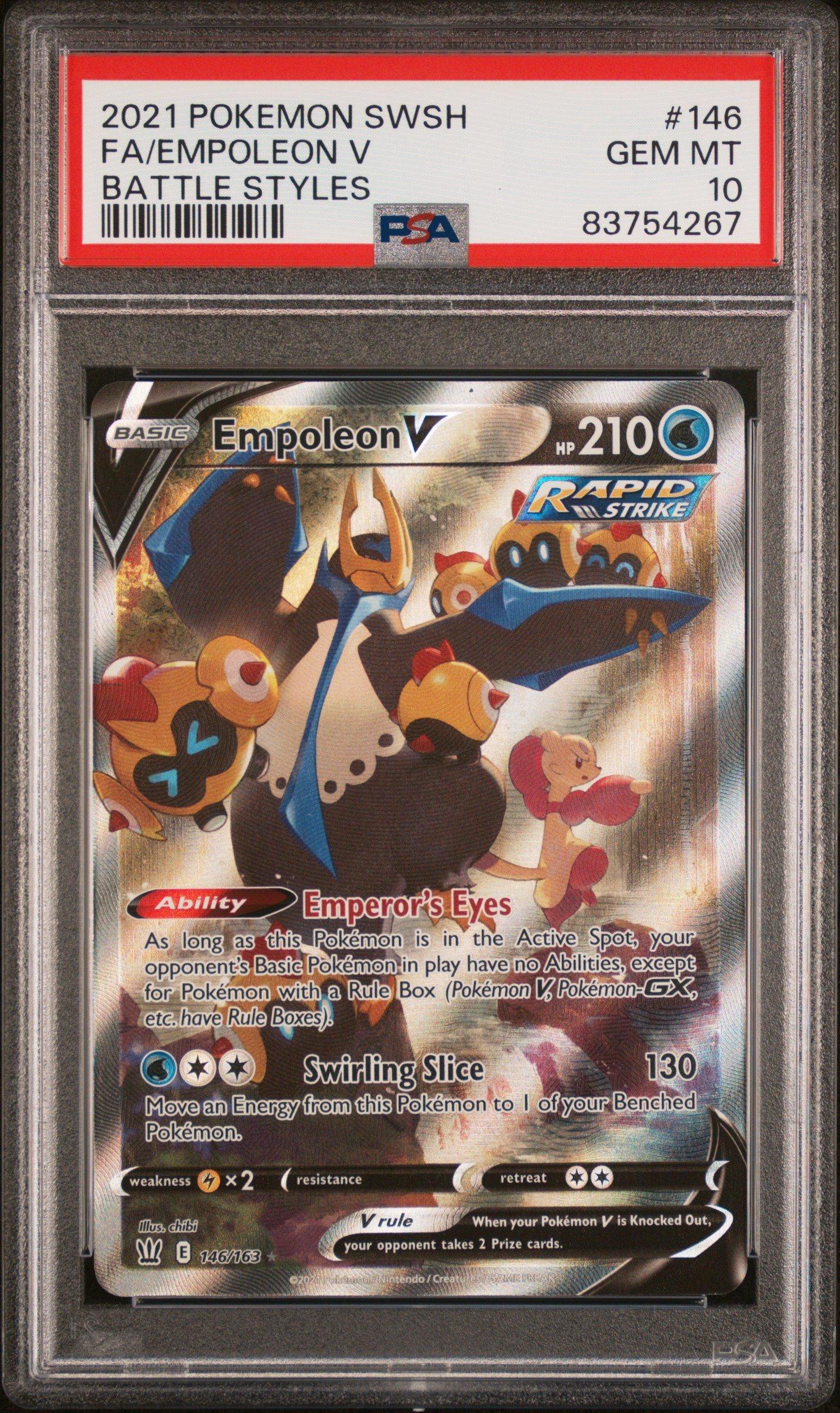 2021 Pokemon Sword & Shield Battle Styles 146 Full Art/empoleon V PSA 10  Graded Card | GameStop