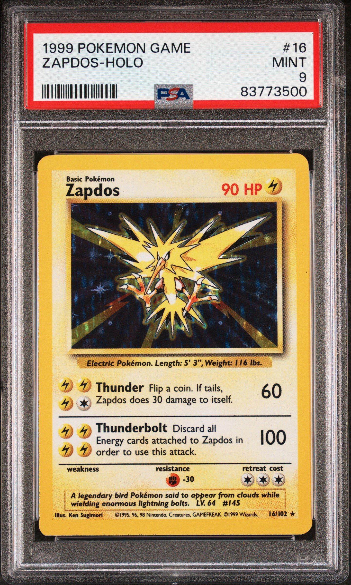 1999 Pokemon Game 16 Zapdos-holo PSA 9 Graded Card | GameStop
