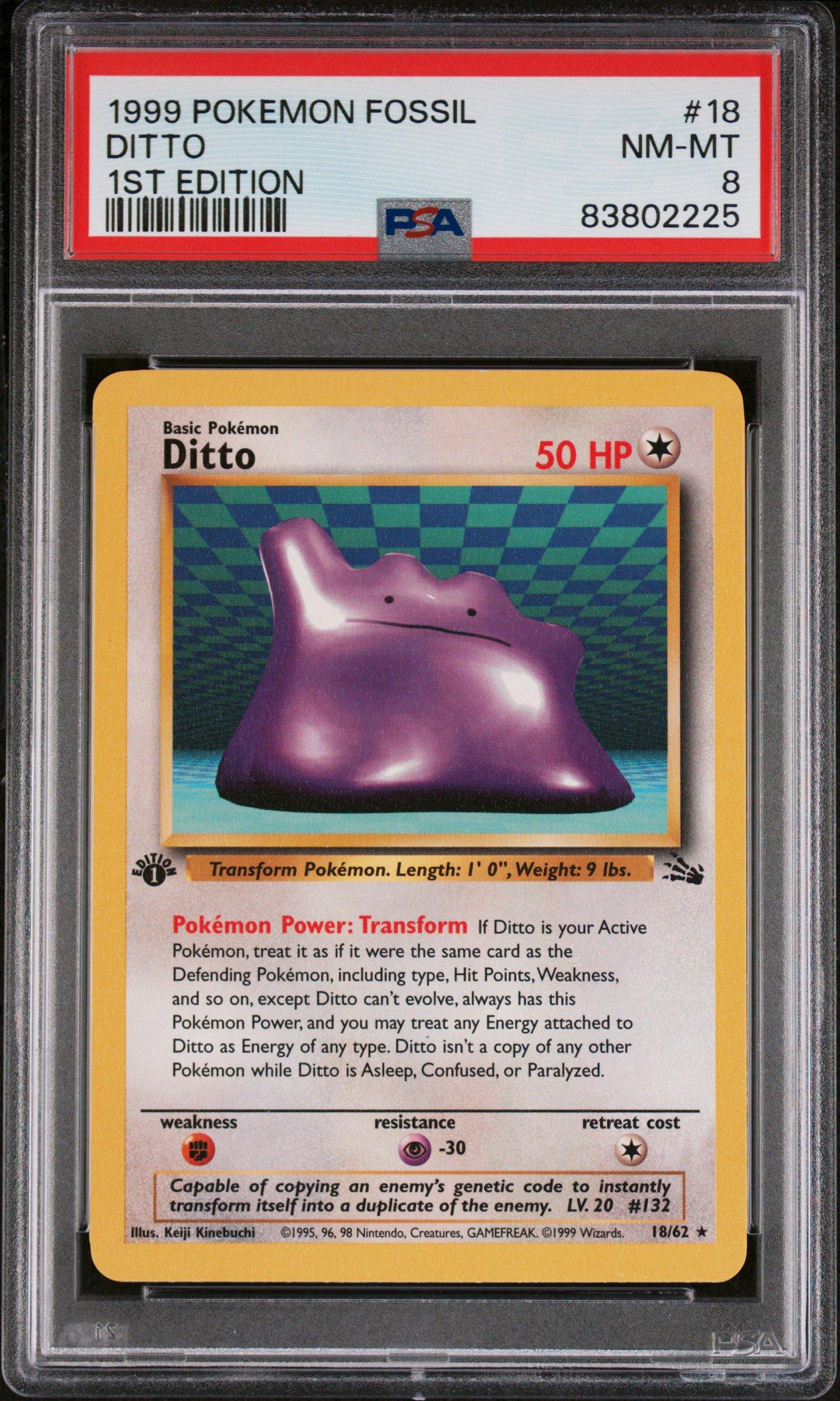 1999 Pokemon Fossil 18 Ditto 1st Edition PSA 8 Graded Card | GameStop