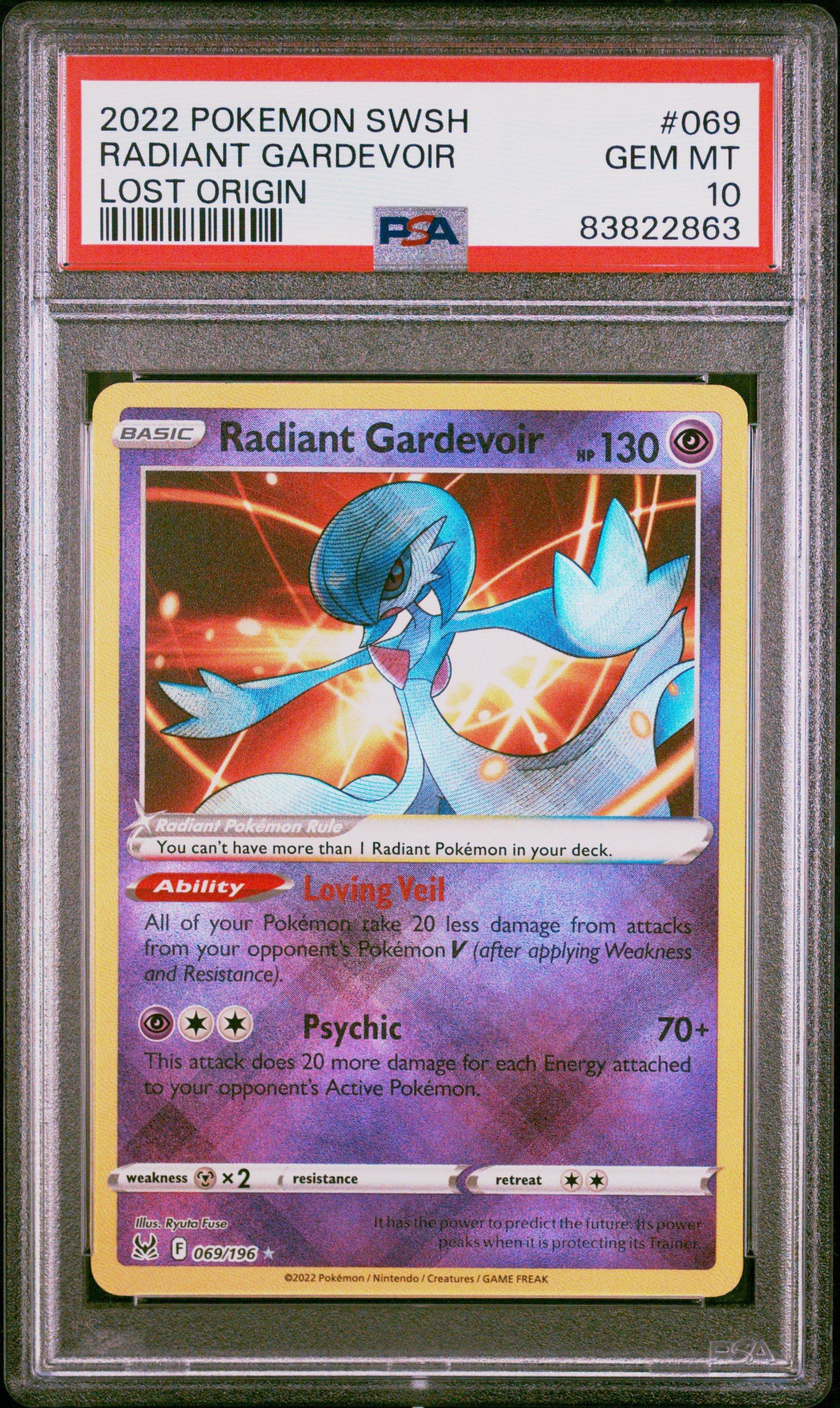 2022 Pokemon Sword & Shield Lost Origin 069 Radiant Gardevoir PSA